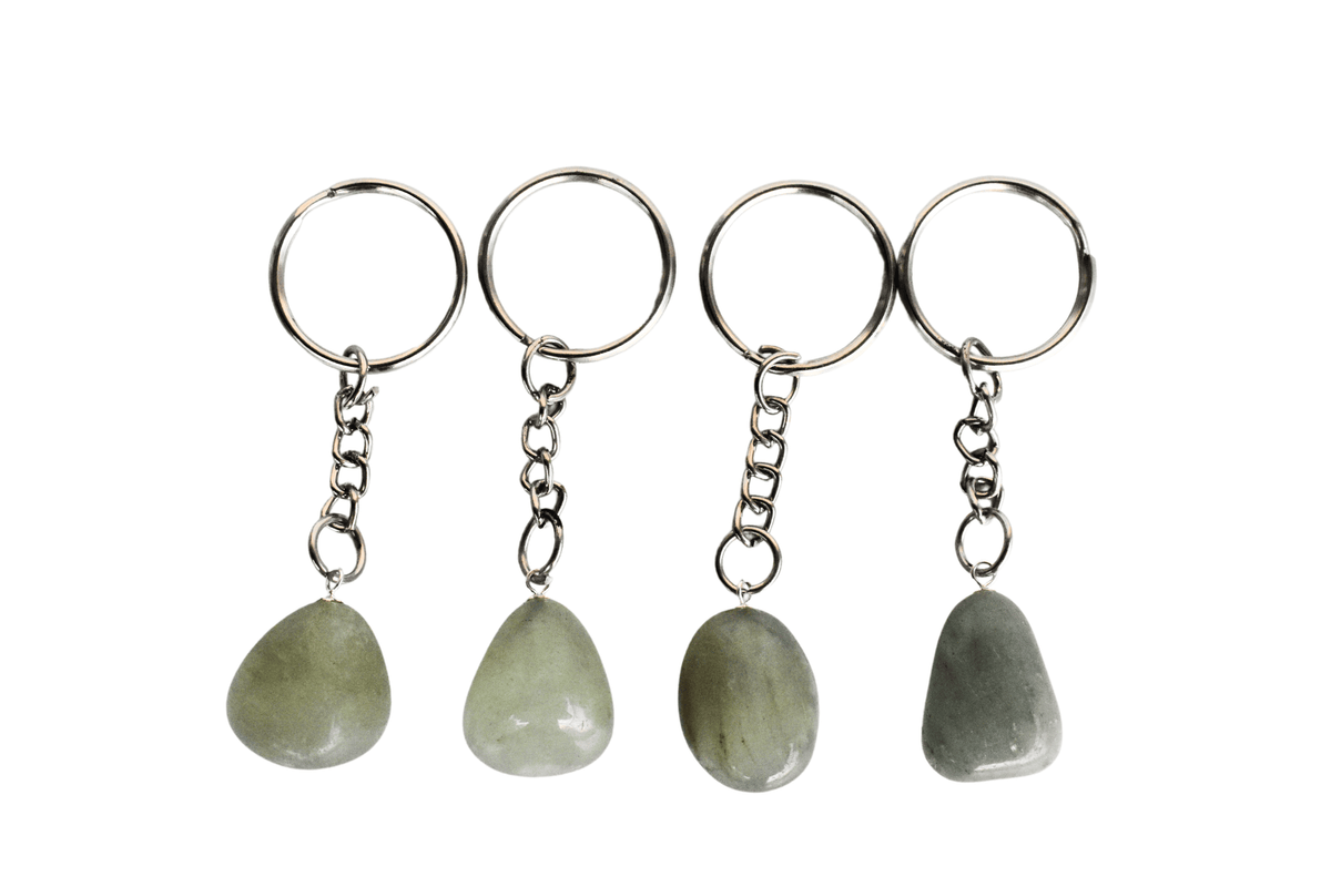 Green Aventurine Key Chain, Gemstone Keychain Crystal Key Ring (Attraction and Cleansing)Â DestGlow