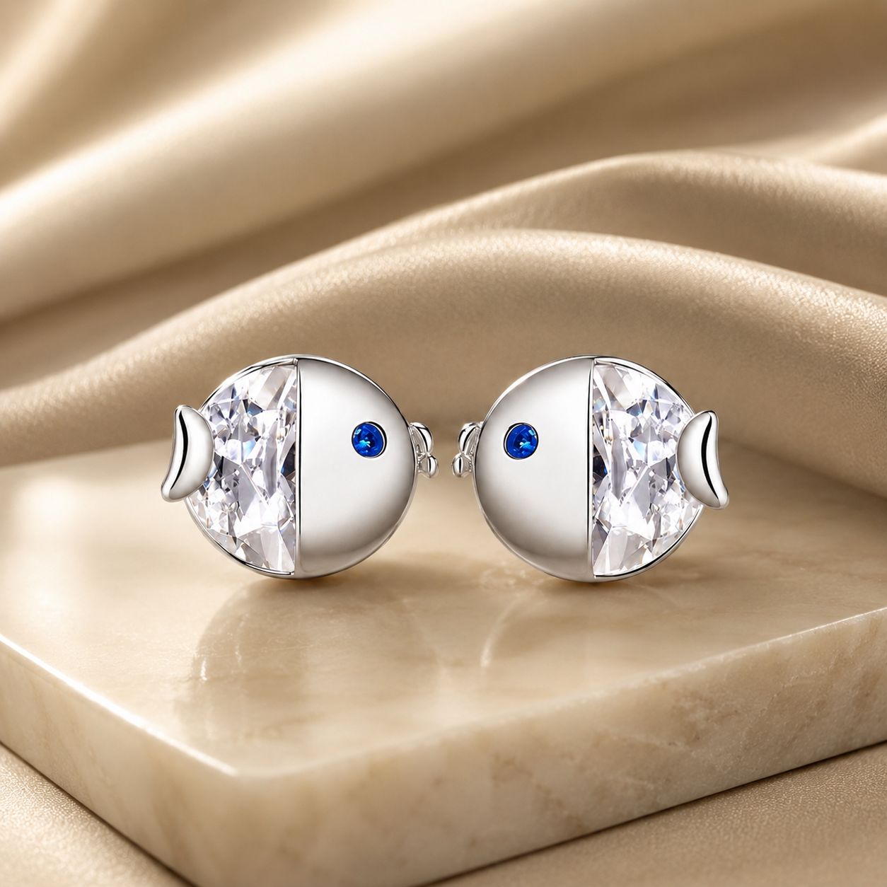 925 Sterling Silver Earrings with Pavé Setting CZ, Size 0.6*0.7cm, for Women DestGlow