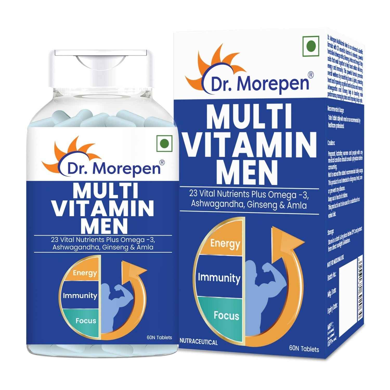 Dr Morpen Testo Boost And Multivitamin Men -With Omega 3 & Herbs /Energy & Immunity Booster