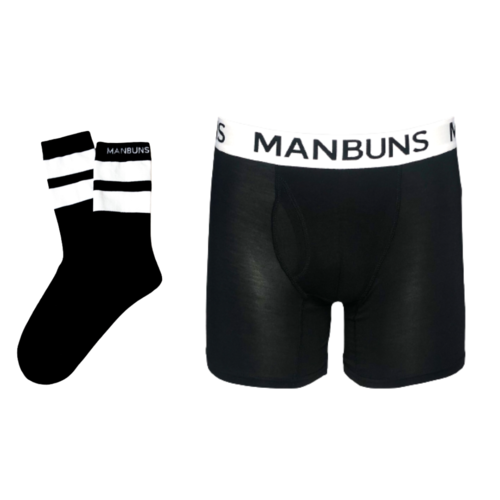 Men's Bacon & Eggs Boxer Brief Underwear and Sock Set - Fun Novelty Combo