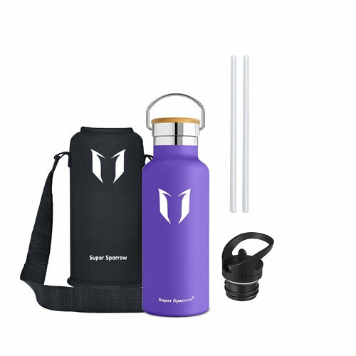 Insulated Stainless Steel Water Bottle - 17oz/500ml Double Wall Vacuum Flask