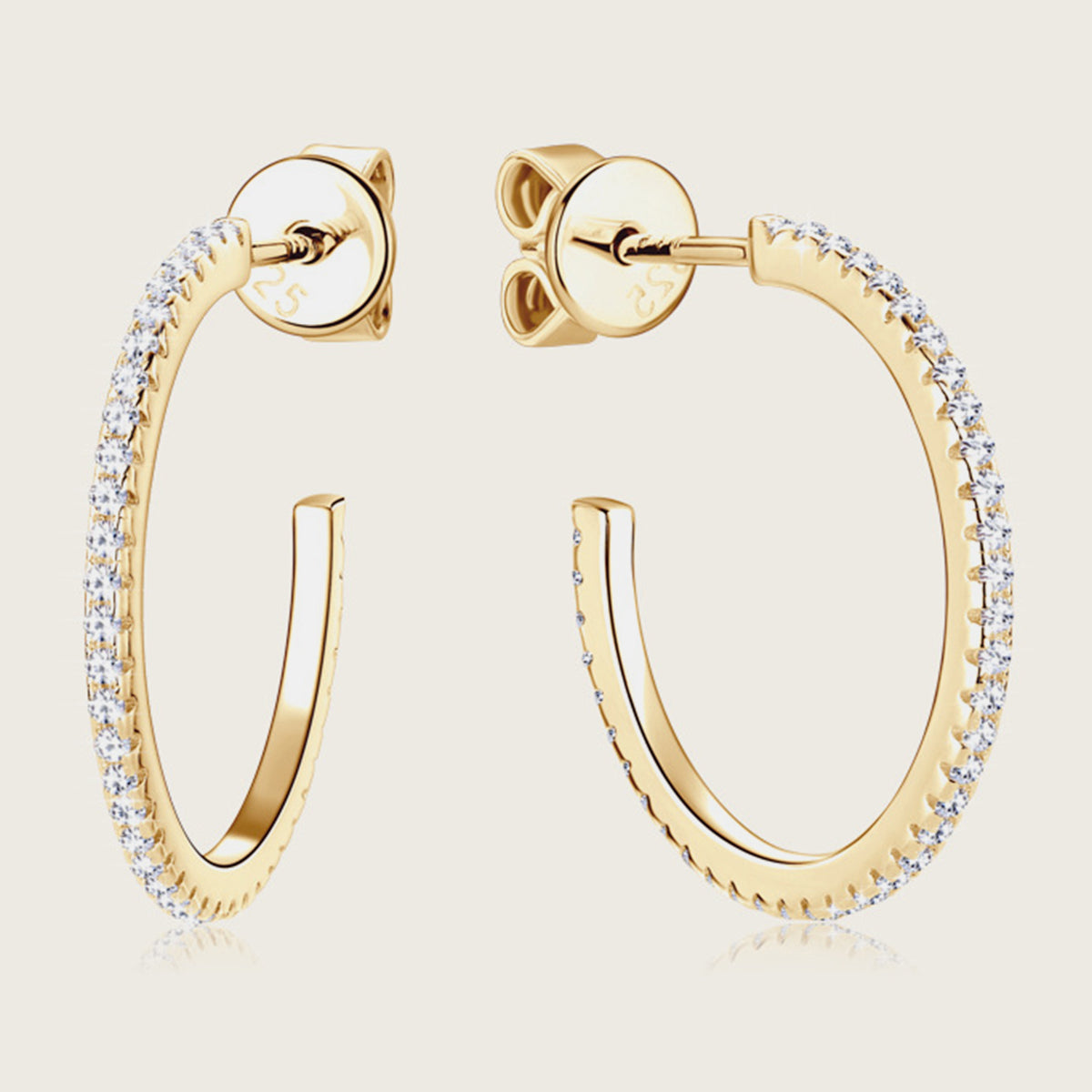 Inlaid Sparkala™ Pure Sterling Silver C-Hoop Earrings by Sparkala