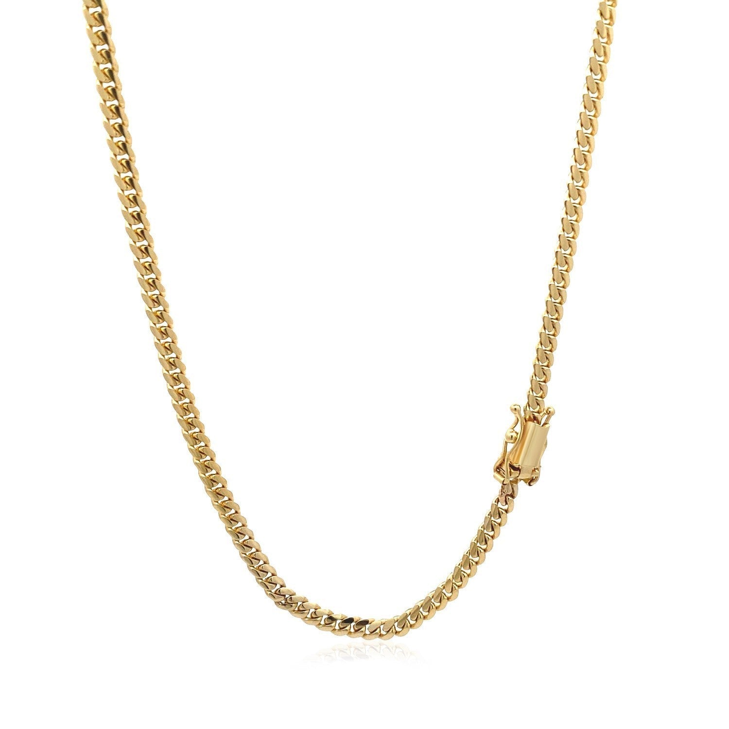 10k Yellow Gold Classic Solid Miami Cuban Chain (3.20 mm) DestGlow