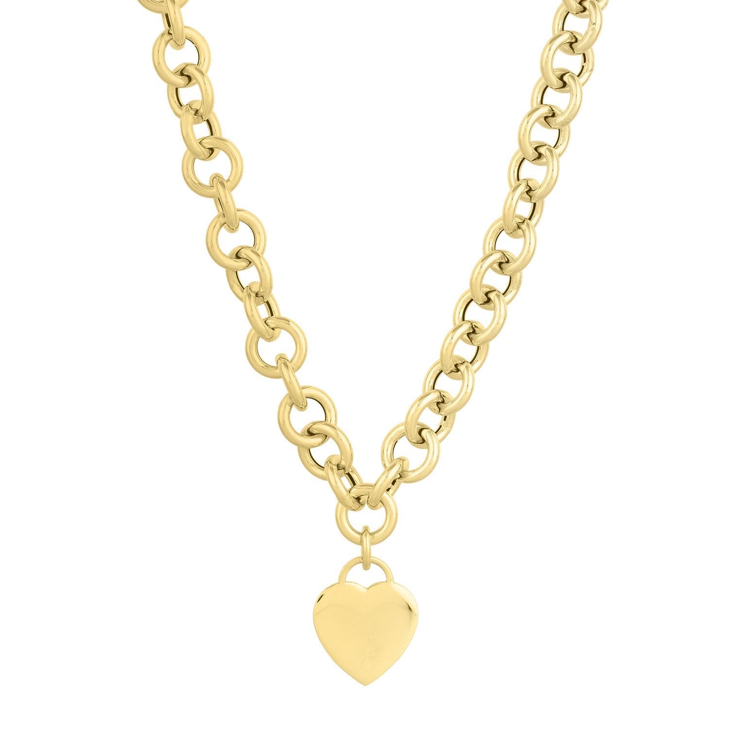 14k Yellow Gold Rolo Link Necklace (11.40 mm) by Bids.com