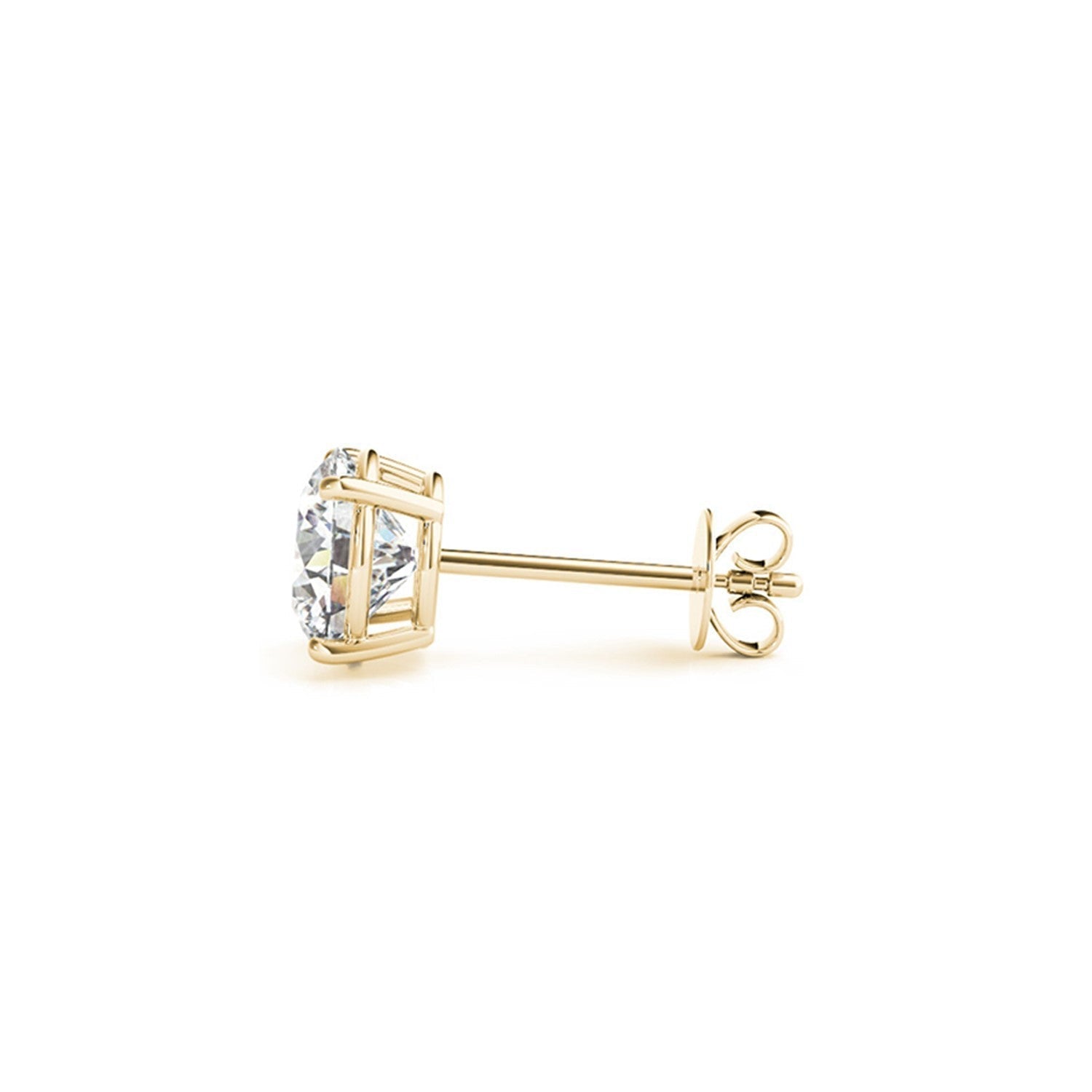 4 cttw Certified IGI Lab Grown Round Diamond Stud Earrings 14k Yellow Gold (G/VS2) DestGlow