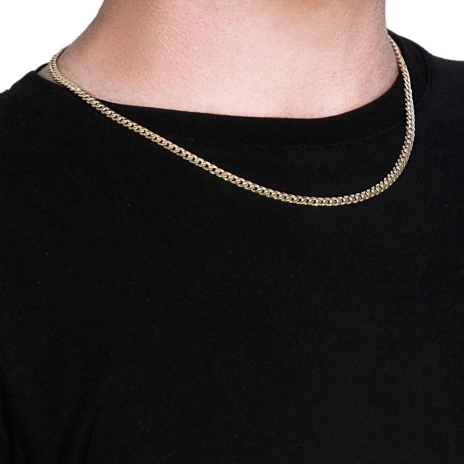 10k Yellow Gold Miami Cuban Semi Solid Chain (4.50 mm) by Bids.com