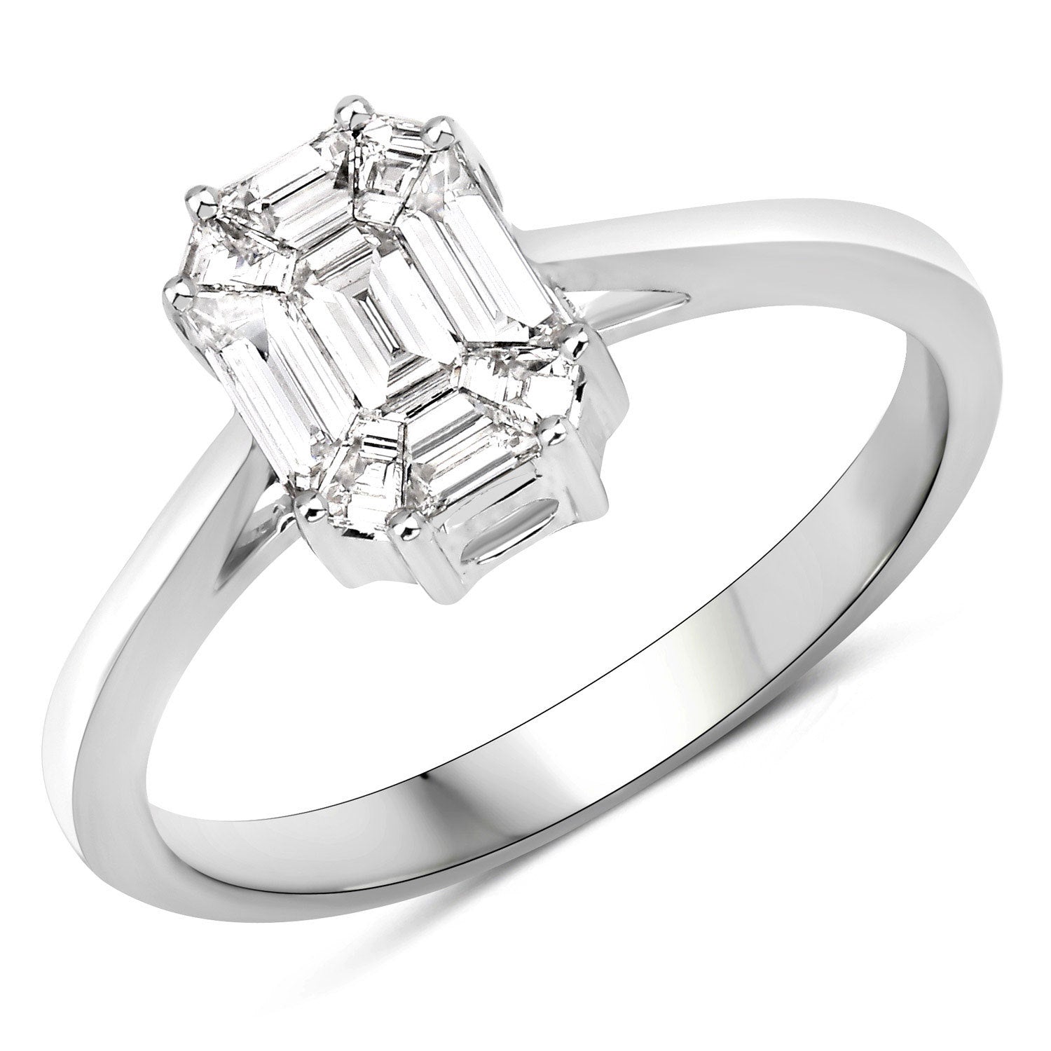 0.48 Carat Genuine White Diamond 18K White Gold Ring by Bids.com