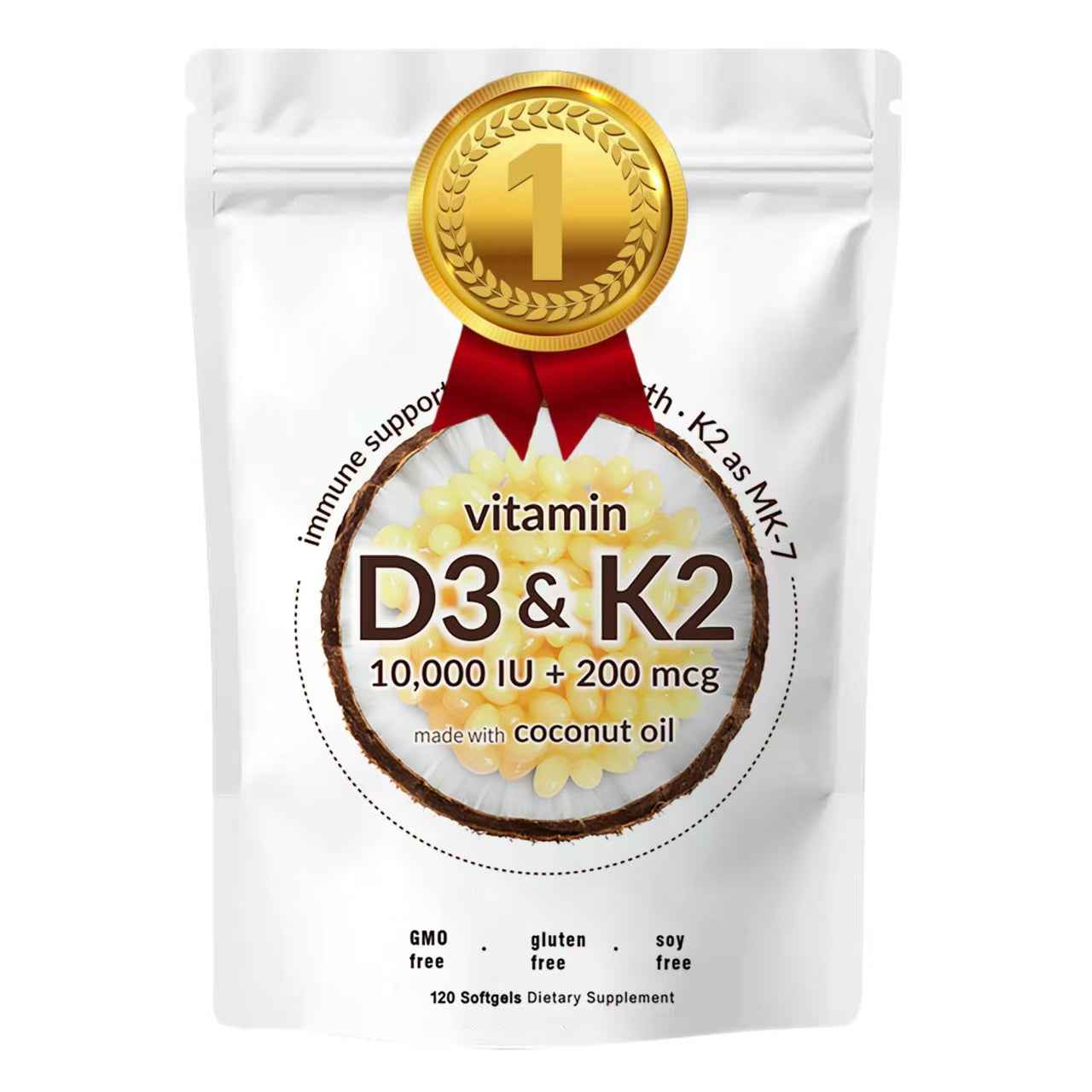 Vitamin D3 K2 Supplement Softgels