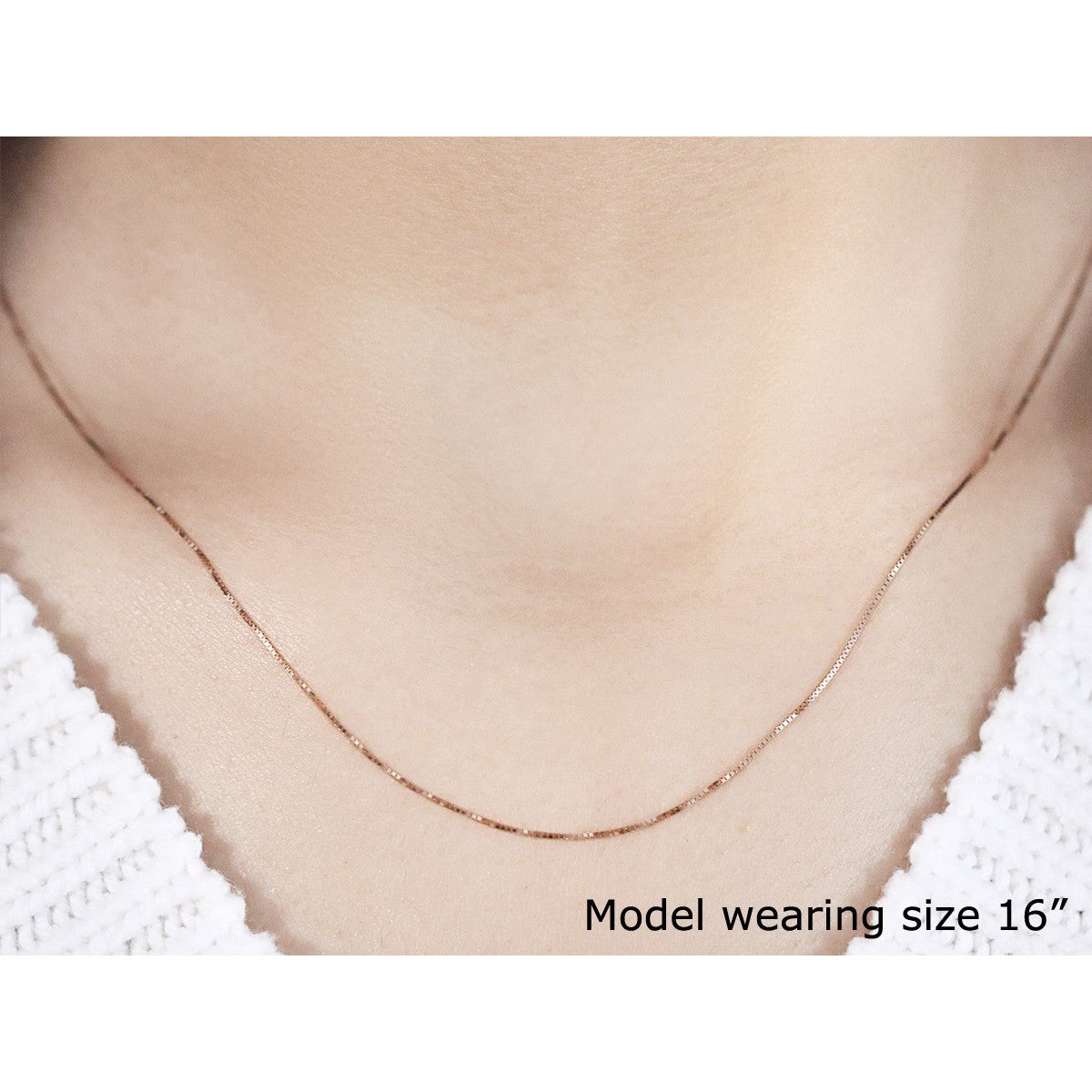 10k Rose Gold Classic Box Chain (0.45 mm) DestGlow