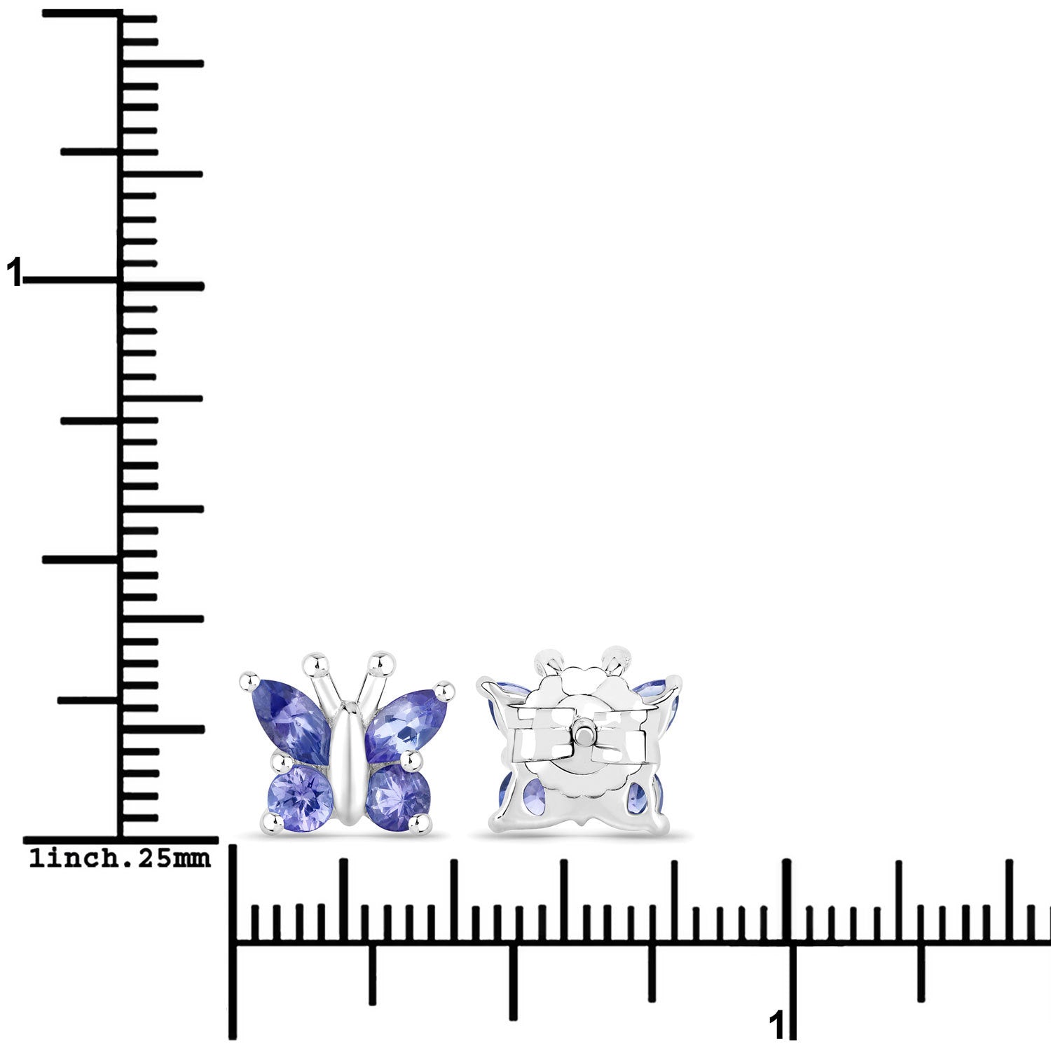 0.96 Carat Genuine Tanzanite .925 Sterling Silver Earrings DestGlow