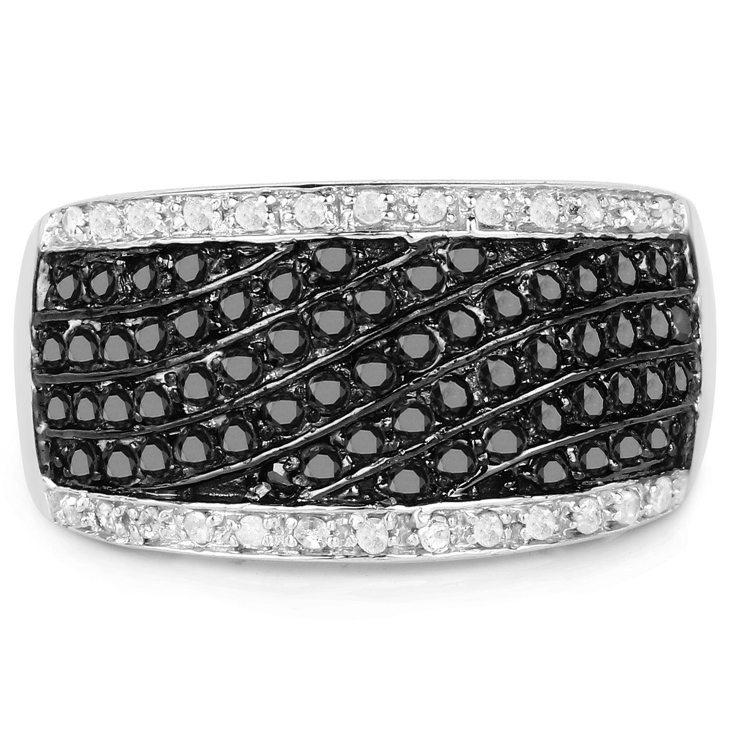 0.79 Carat Genuine Black Diamond .925 Sterling Silver Ring by Bids.com