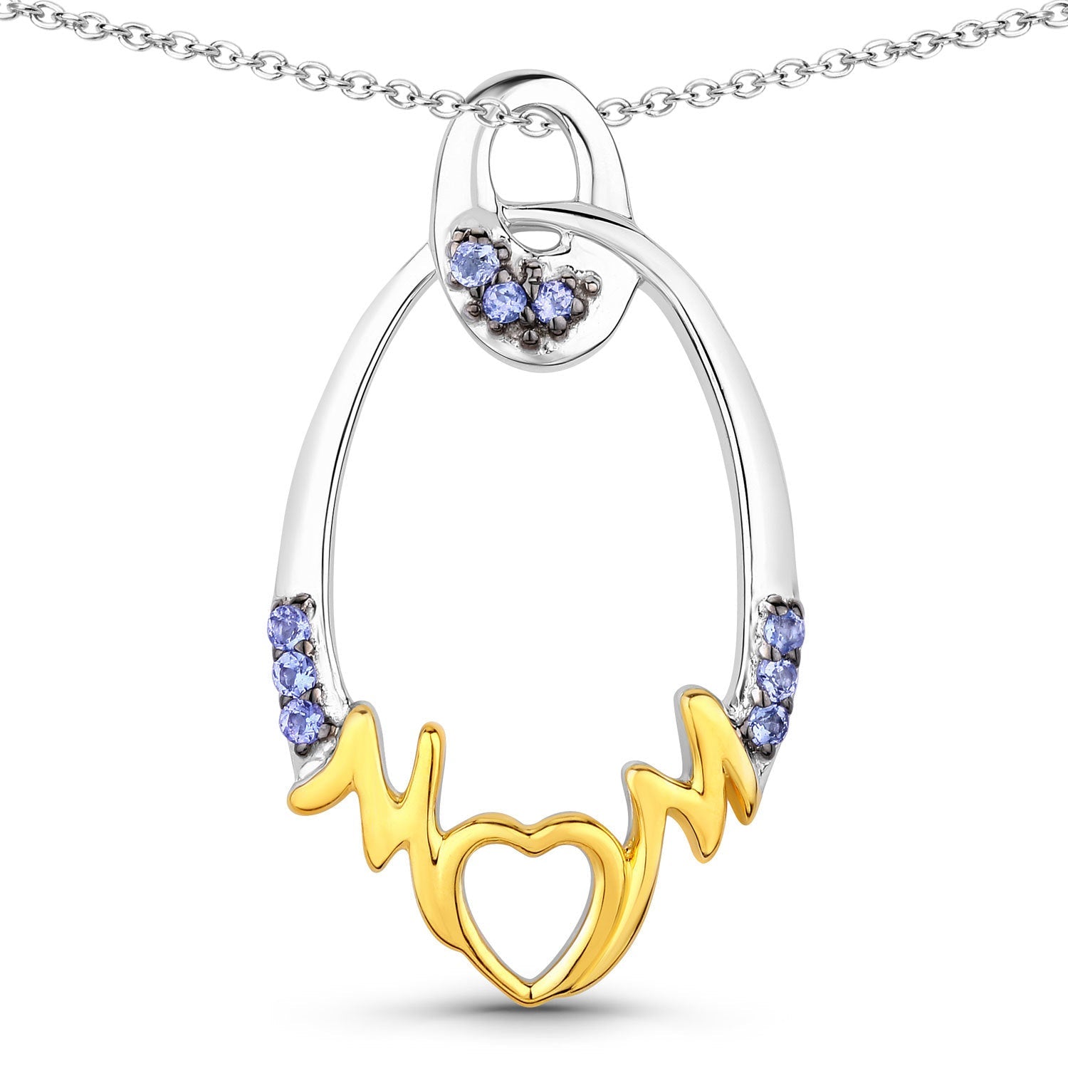 0.18 Carat Genuine Tanzanite .925 Sterling Silver Pendant by Bids.com
