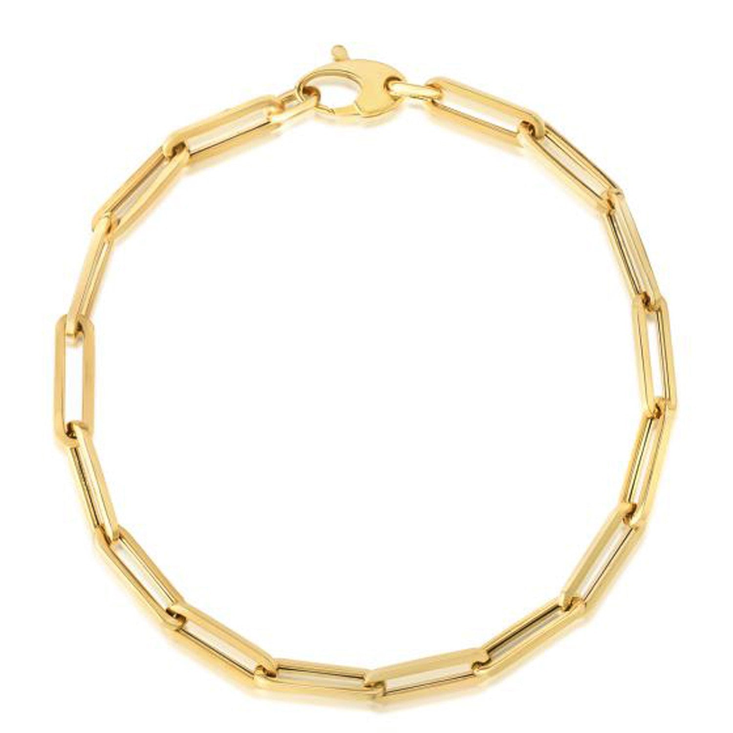 10K Yellow Gold Lite Paperclip Bracelet (4.20 mm) by Bids.com