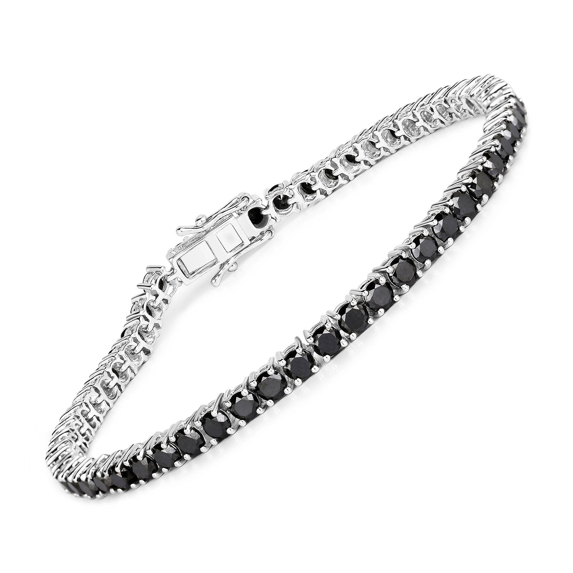 5.40 Carat Genuine Black Diamond .925 Sterling Silver Bracelet by Bids.com