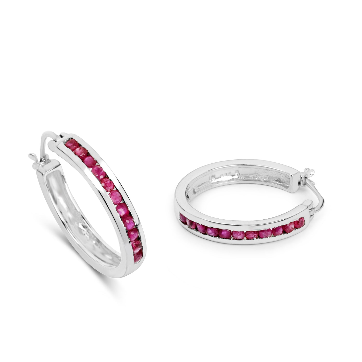 0.99 Carat Genuine Ruby .925 Sterling Silver Earrings DestGlow