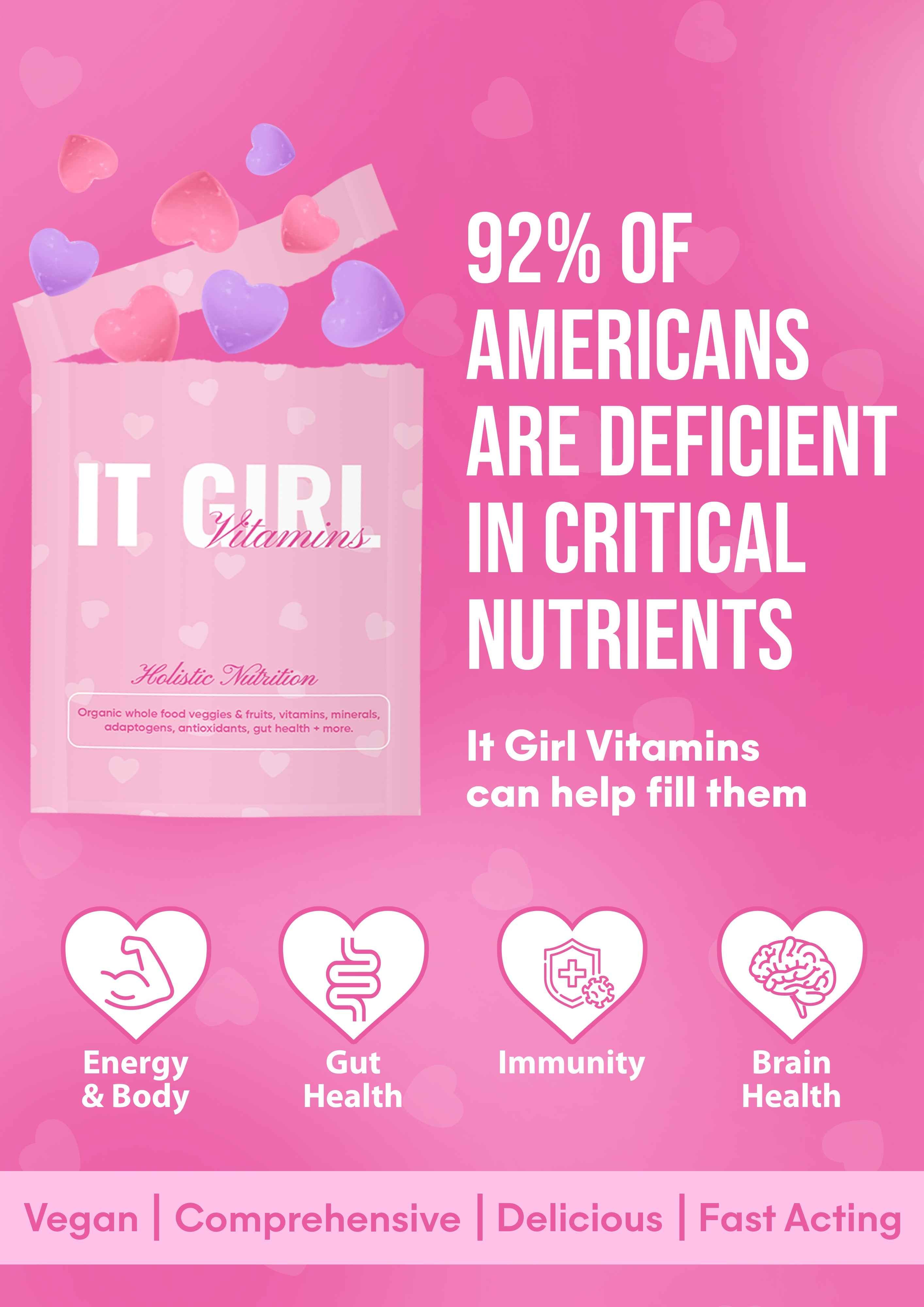 It Girl Snack - Superfoods Greens Gummies in Pink Starburst Flavor