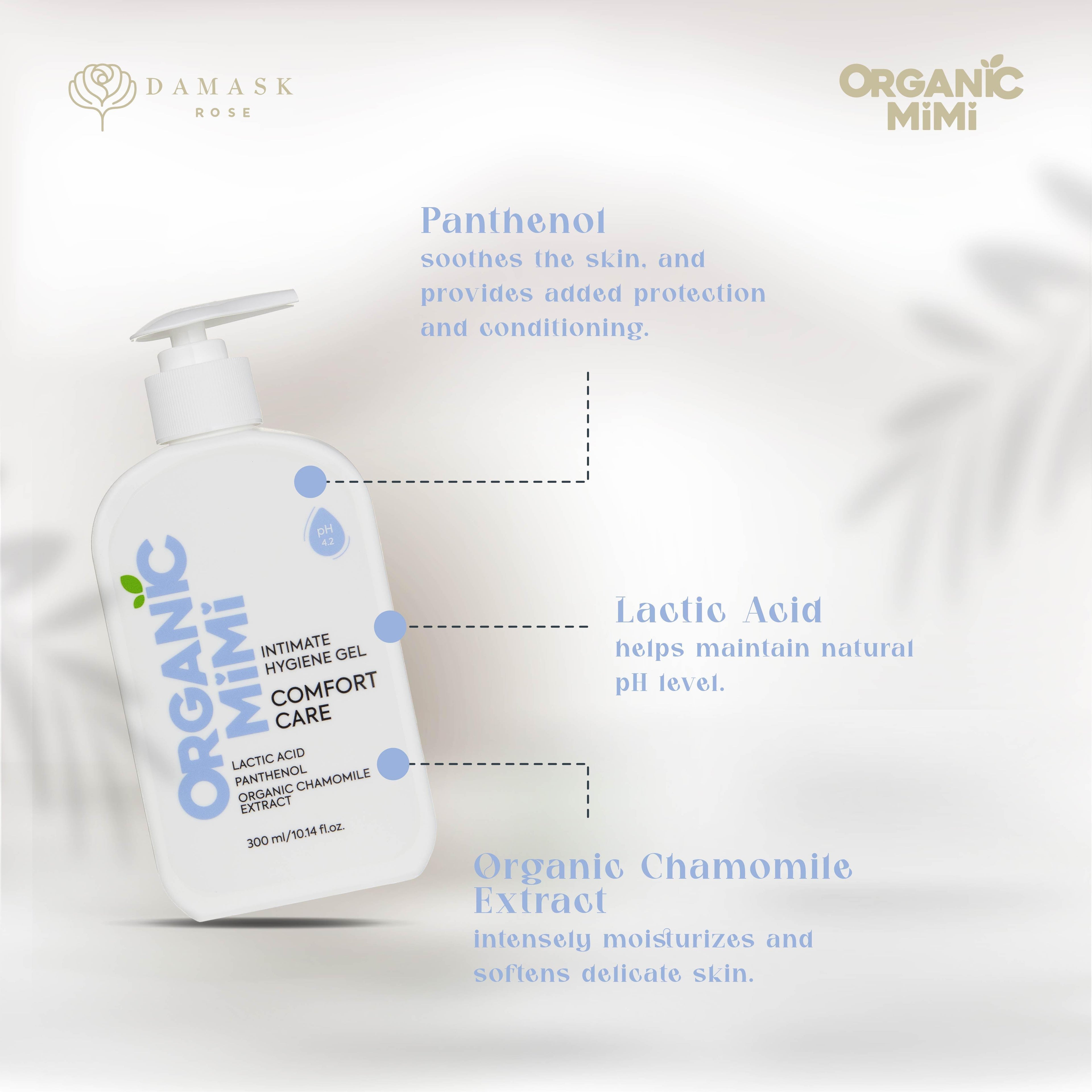 ORGANIC MIMI, INTIMATE HYGIENE GEL COMFORT CARE, 300 ml by Damask Rose