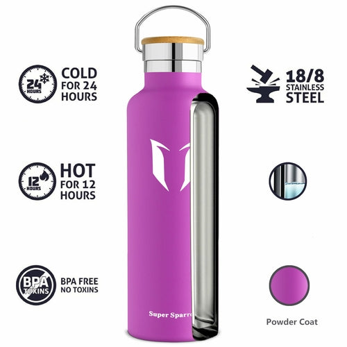 Insulated Stainless Steel Water Bottle - 17oz/500ml Double Wall Vacuum Flask