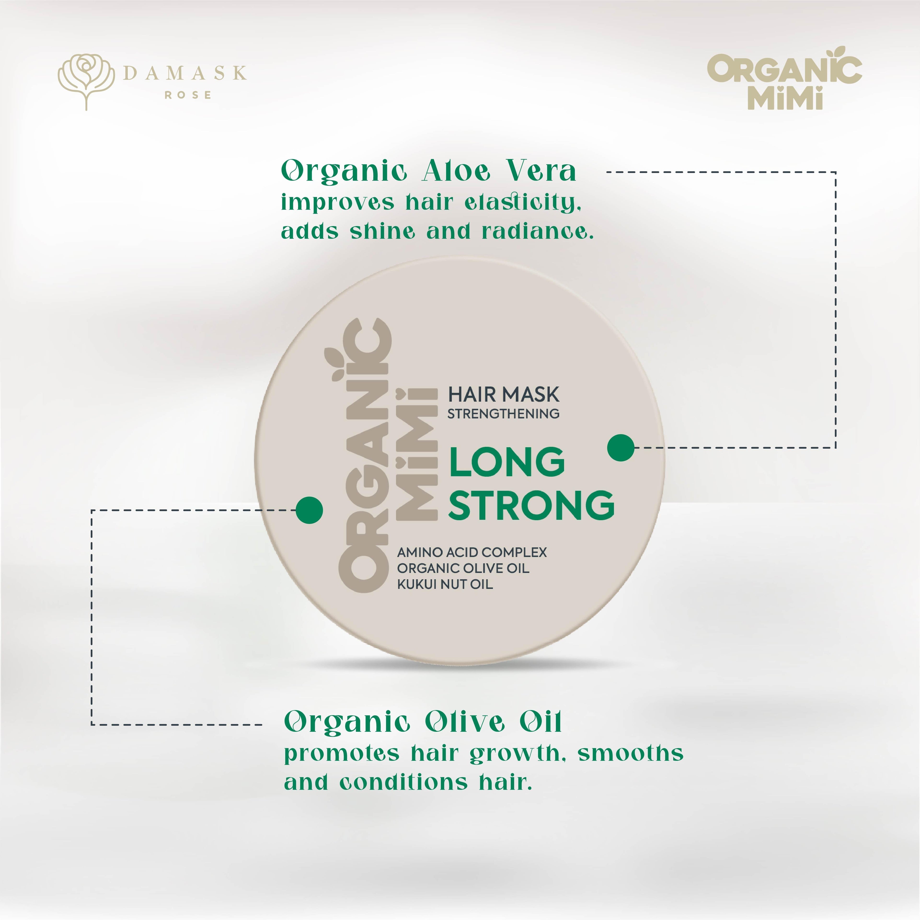 ORGANIC MIMI, HAIR MASK STRENGTHENING LONG STRONG, 200 ml by Damask Rose