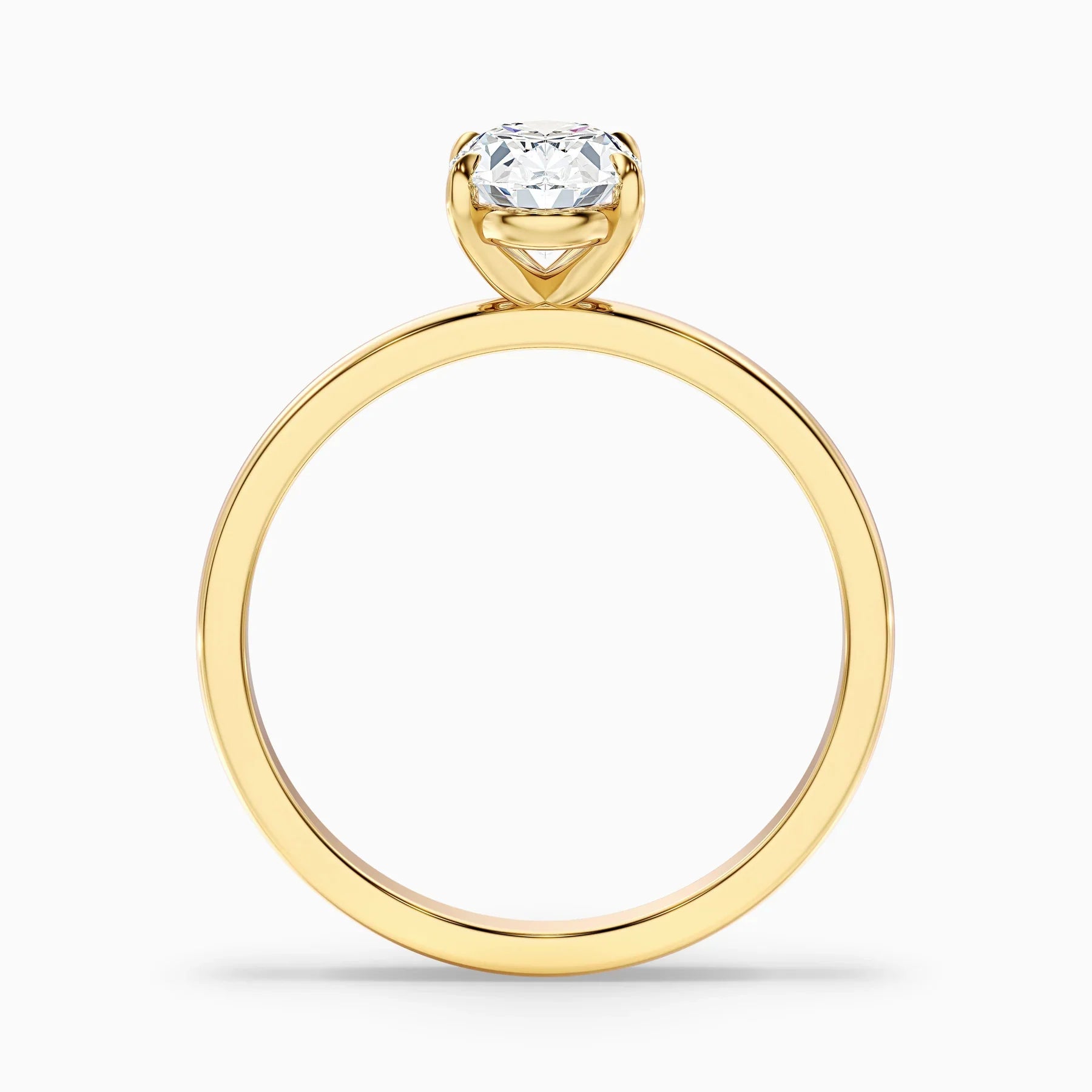 Custom Order - Hailey 1.5 Carat Oval Cut Solitaire Lab Grown Ring in 14k Yellow Gold (Band 1.8 mm)
