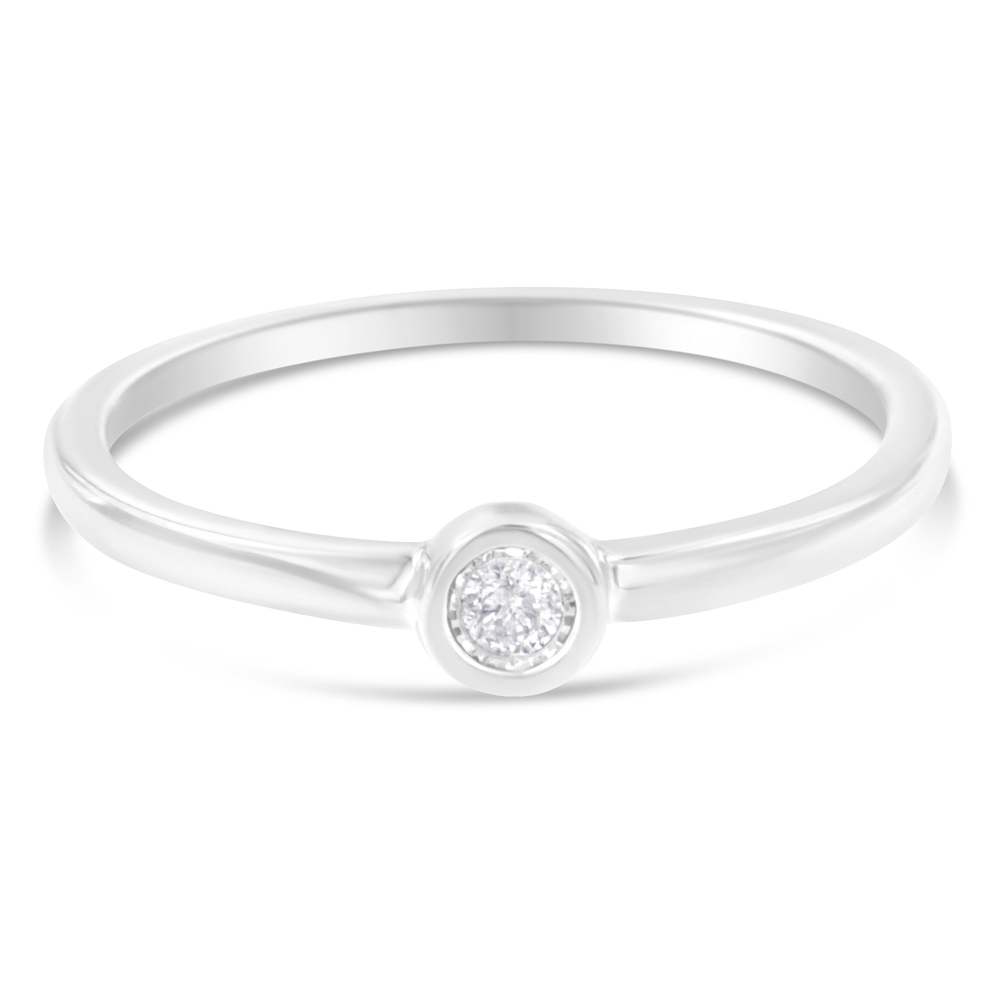 .925 Sterling Silver Miracle Set Diamond Accent Promise Ring (J-K Color, I1-I2 Clarity) - Size 6 DestGlow