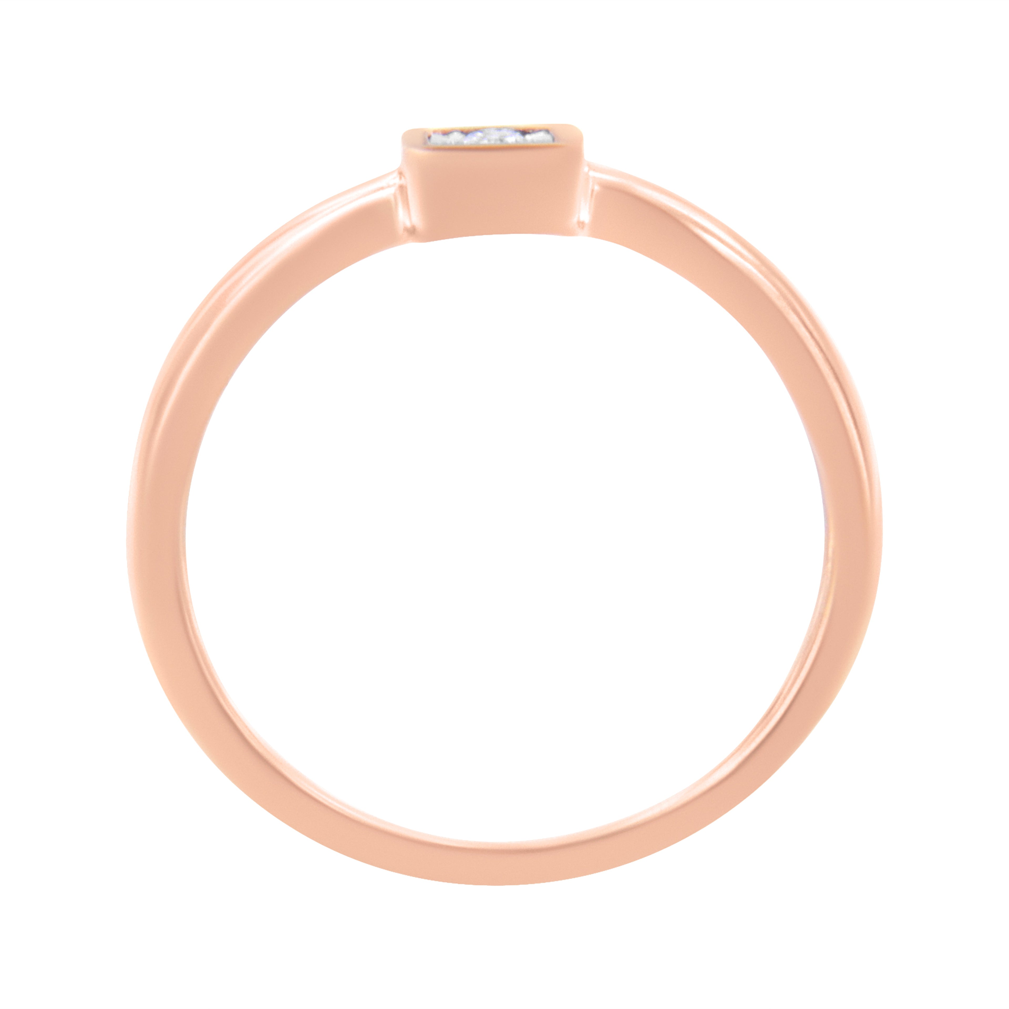 14K Rose Gold Plated .925 Sterling Silver 1/20 cttw Miracle Set Diamond Promise Ring (J-K Color, I1-I2 Clarity) - Size 6 by Bids.com