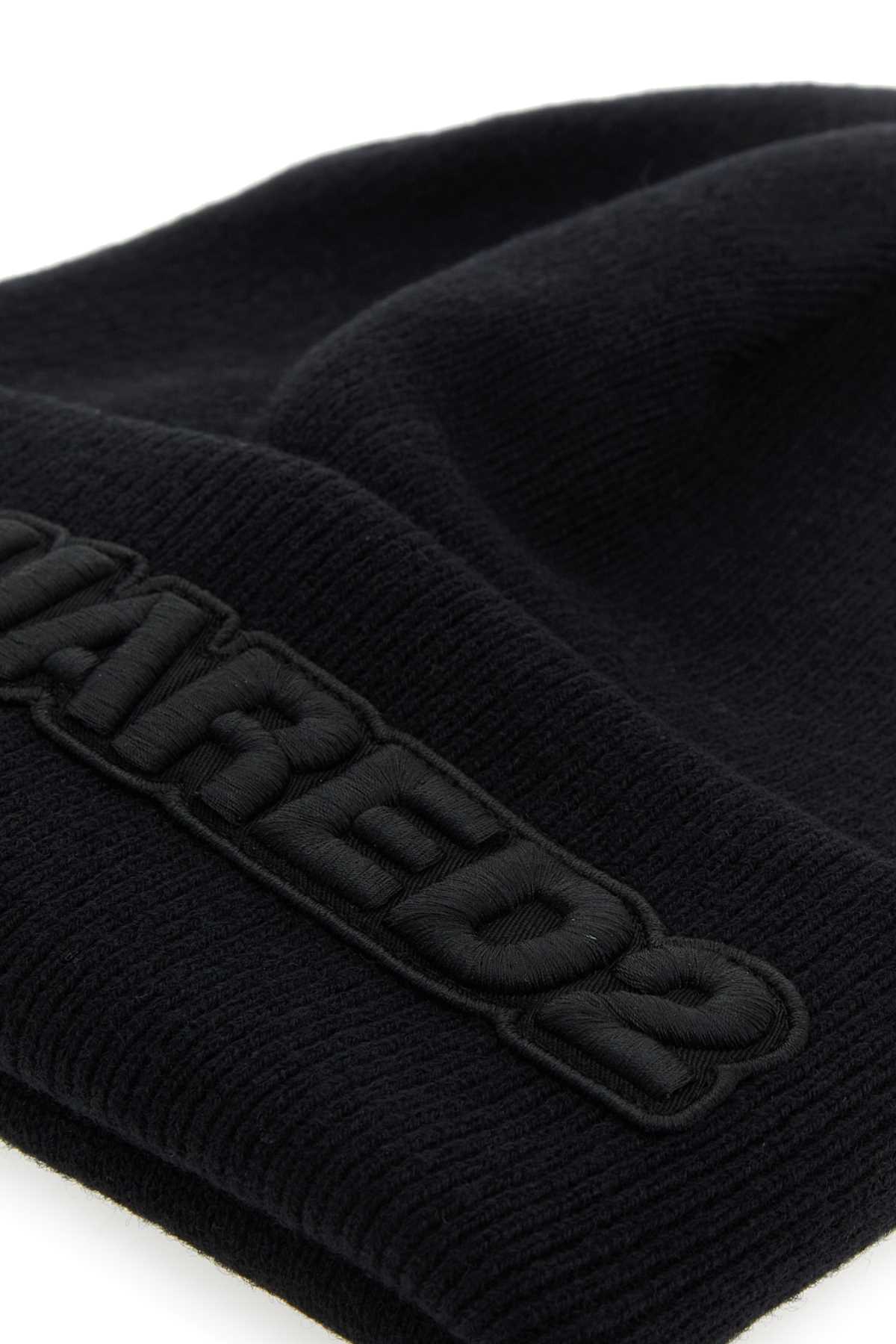 Dsquared Men Black Wool Beanie Hat DestGlow