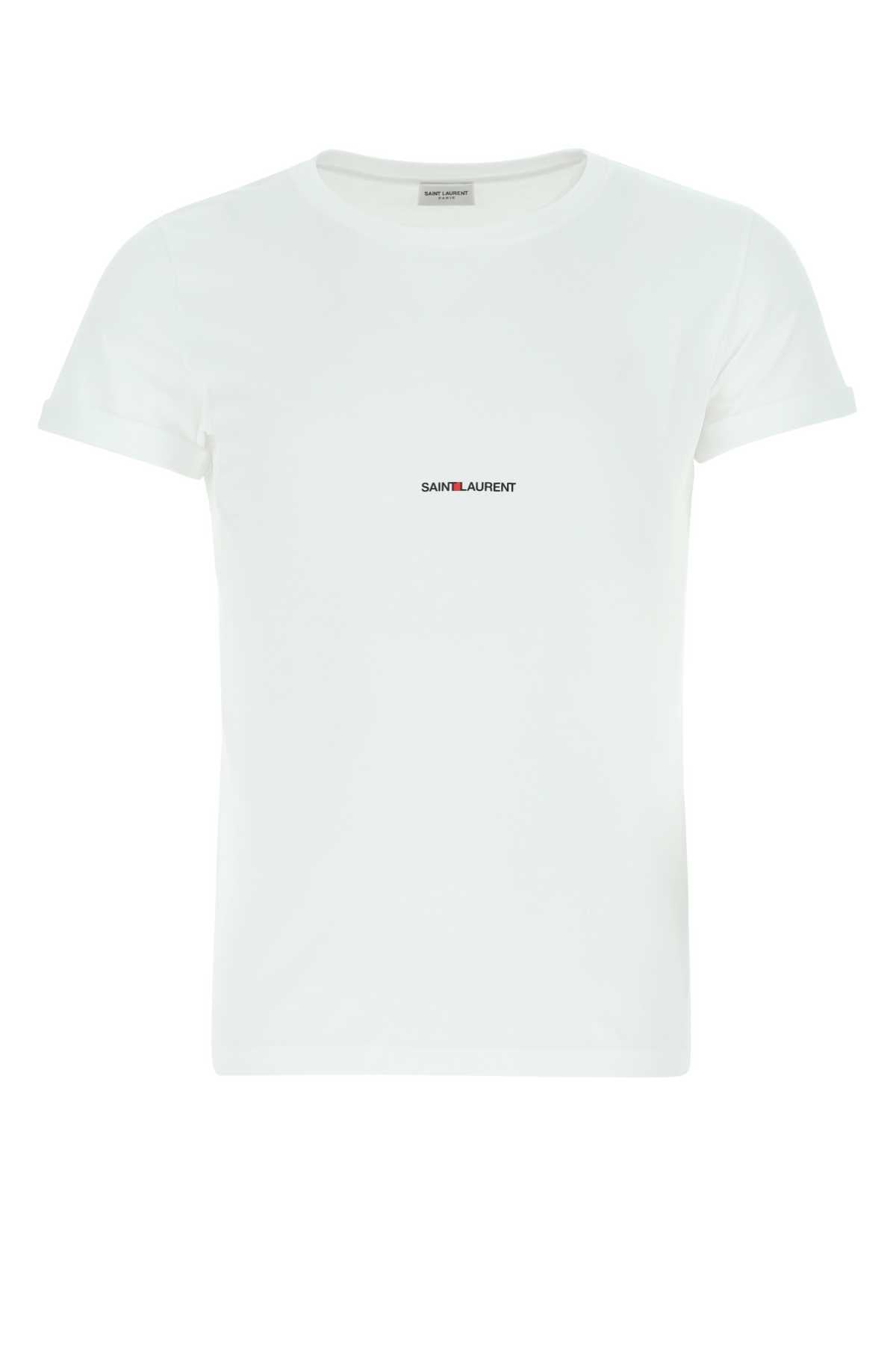 Saint Laurent Men White Cotton T-Shirt DestGlow