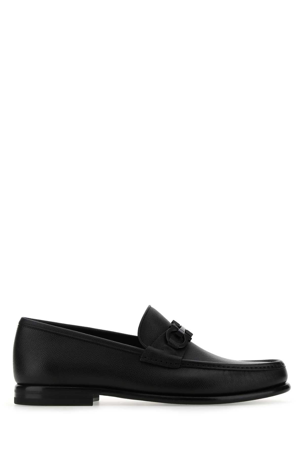 Salvatore Ferragamo Men Black Leather Loafers DestGlow
