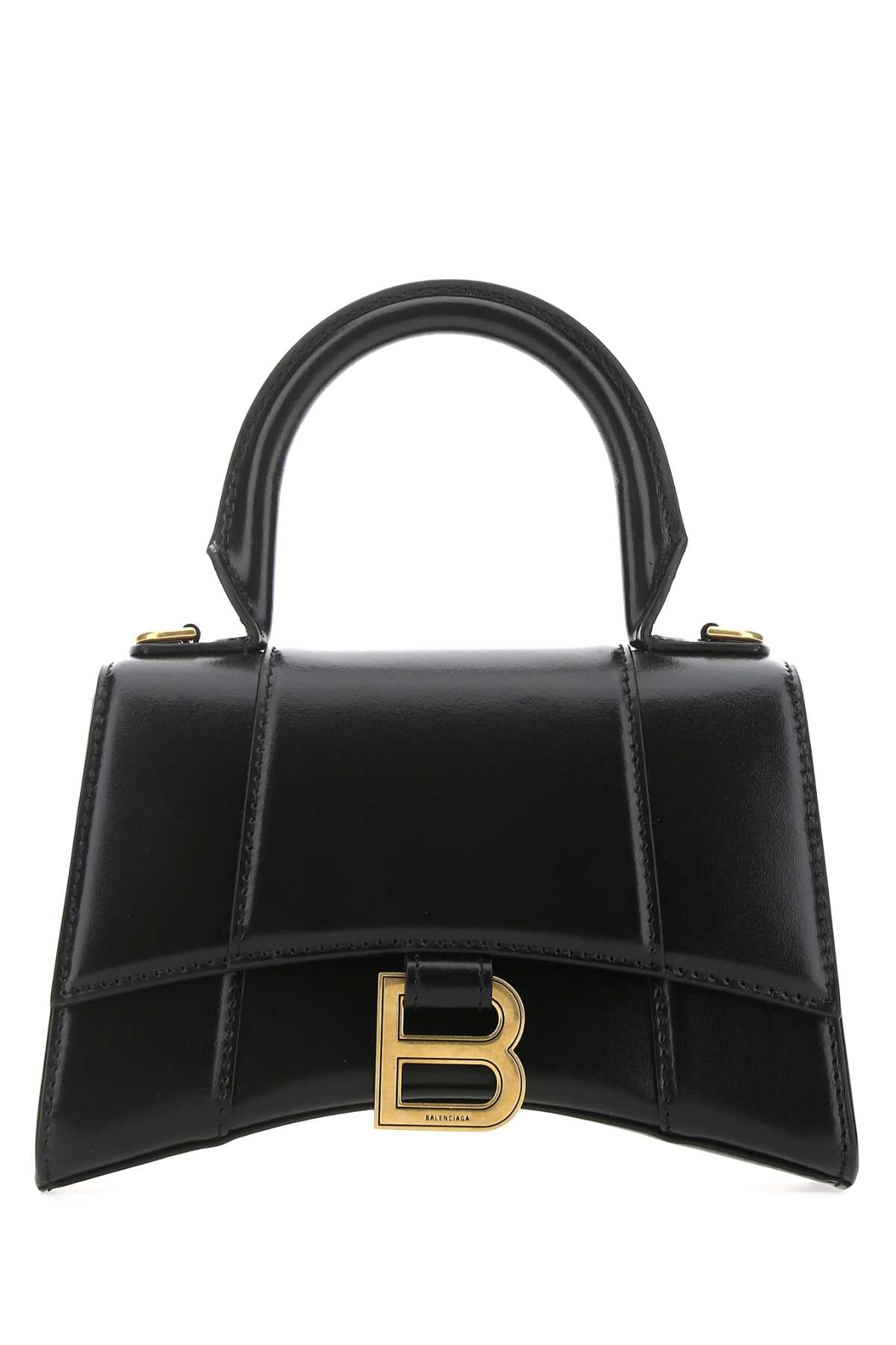 Balenciaga Women Black Leather Xs Hourglass Handbag DestGlow