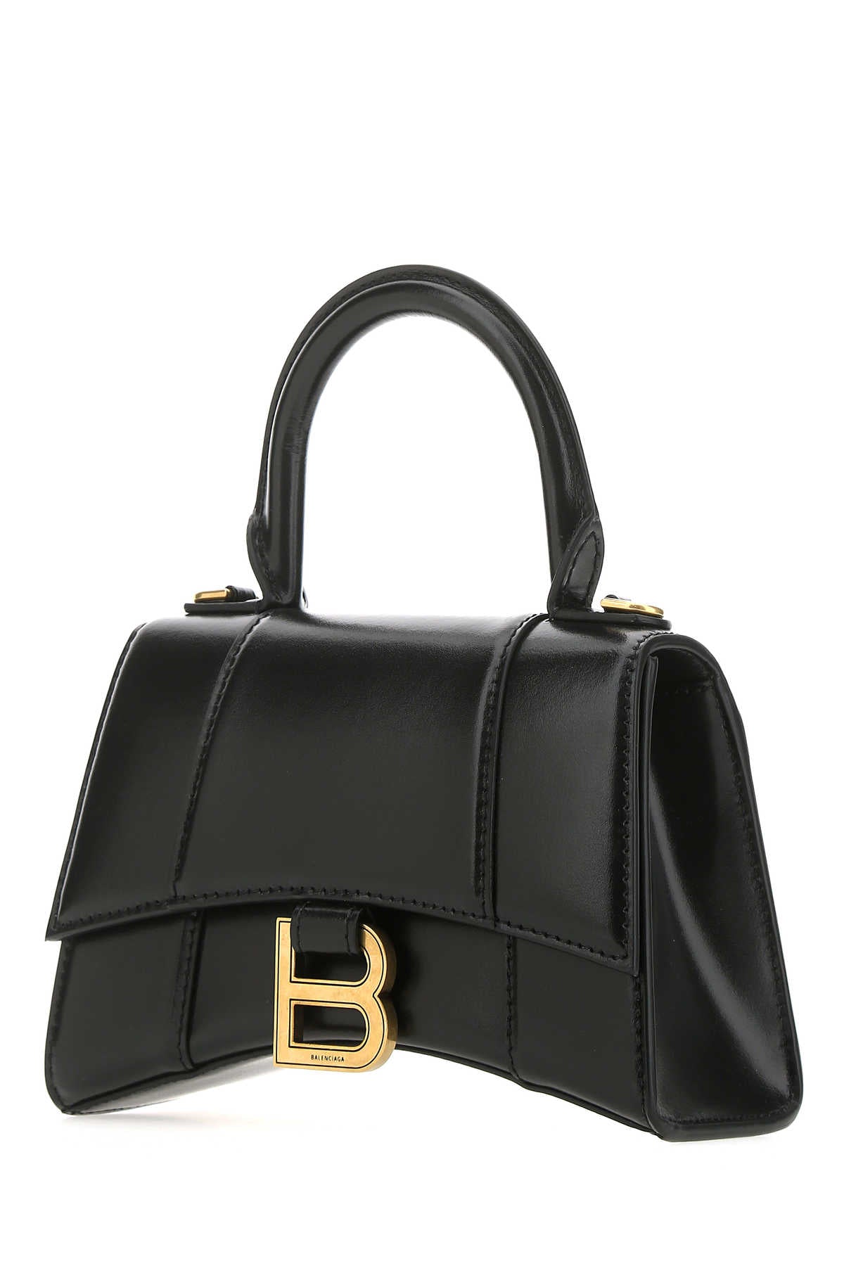 Balenciaga Women Black Leather Xs Hourglass Handbag DestGlow