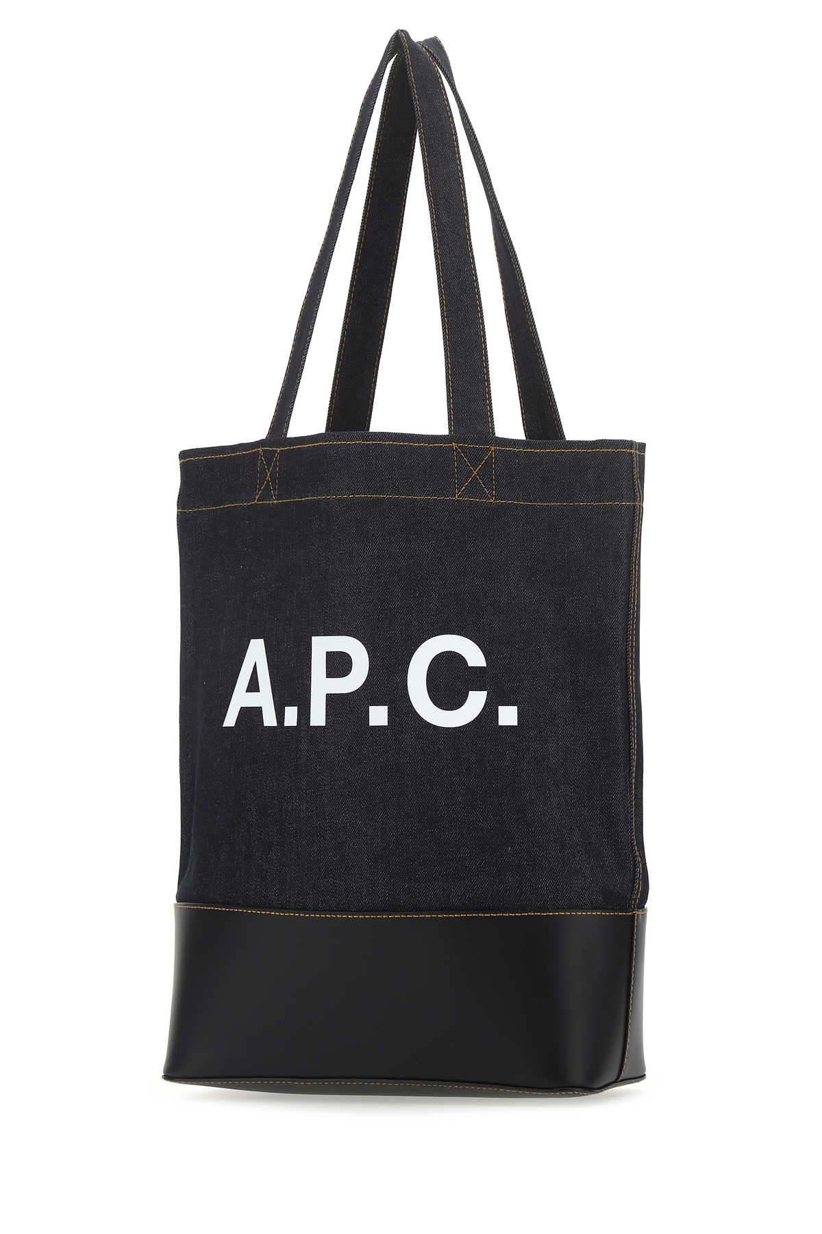 A.P.C. Men Blue Denim And Leather Shopping Bag by Luosophy