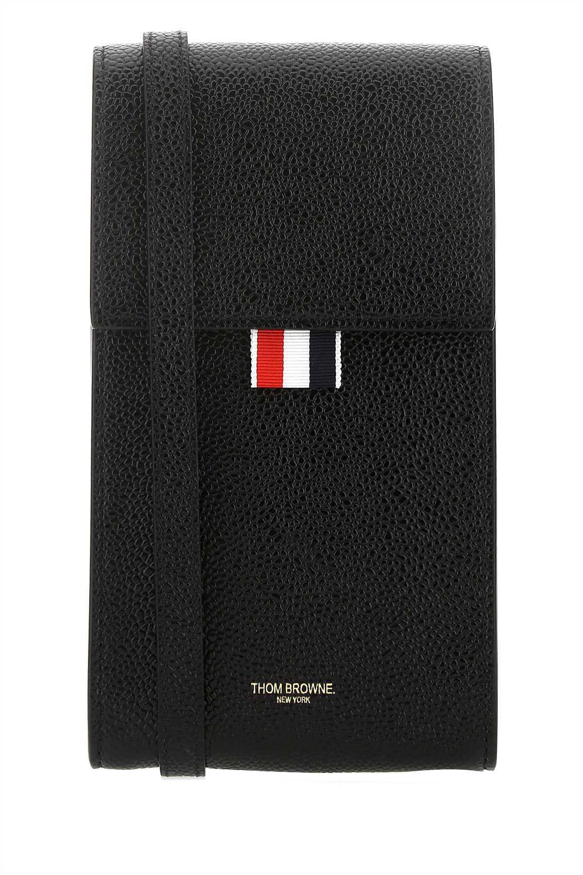 Thom Browne Men Black Leather Phone Holder DestGlow