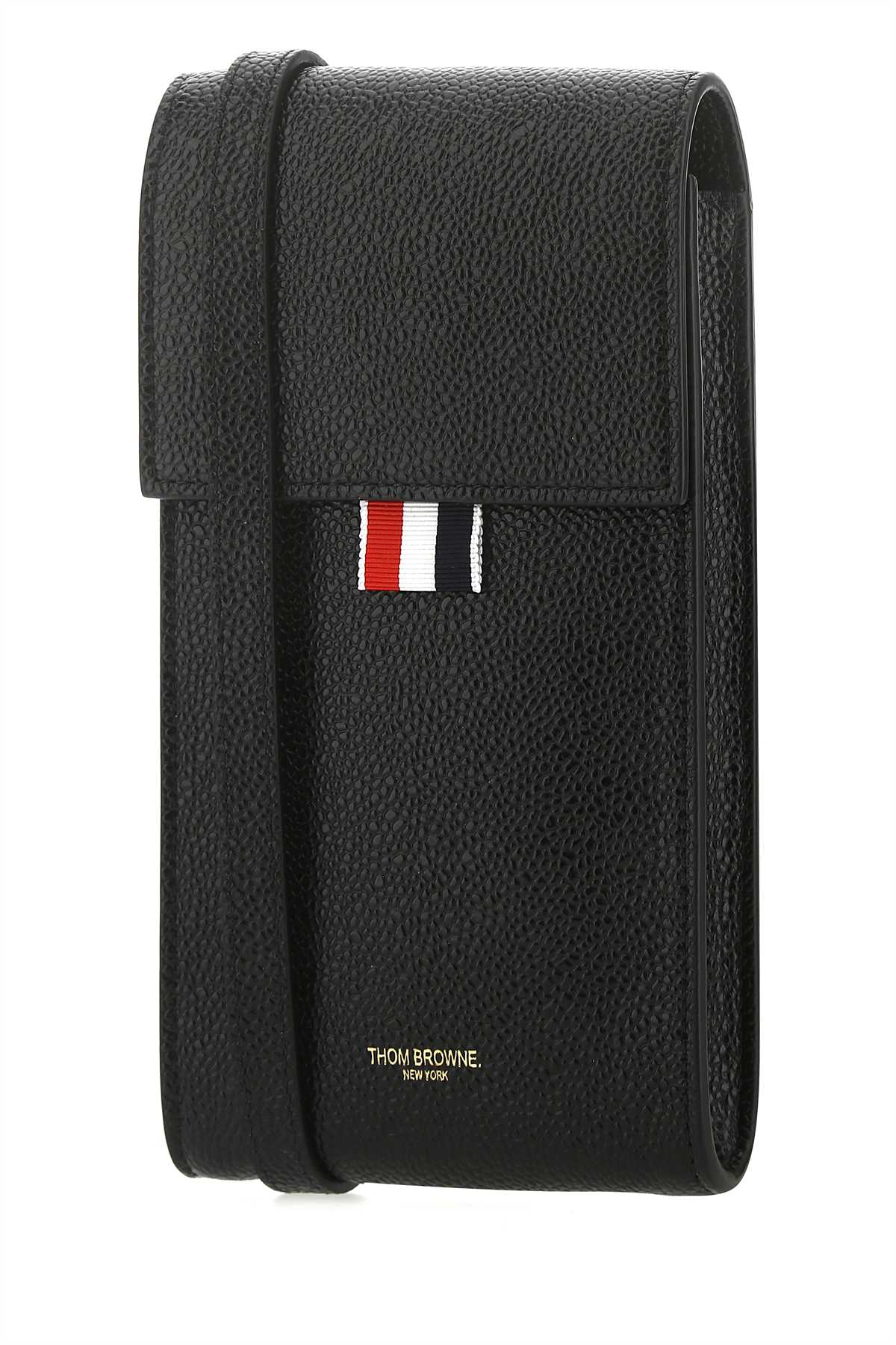 Thom Browne Men Black Leather Phone Holder DestGlow