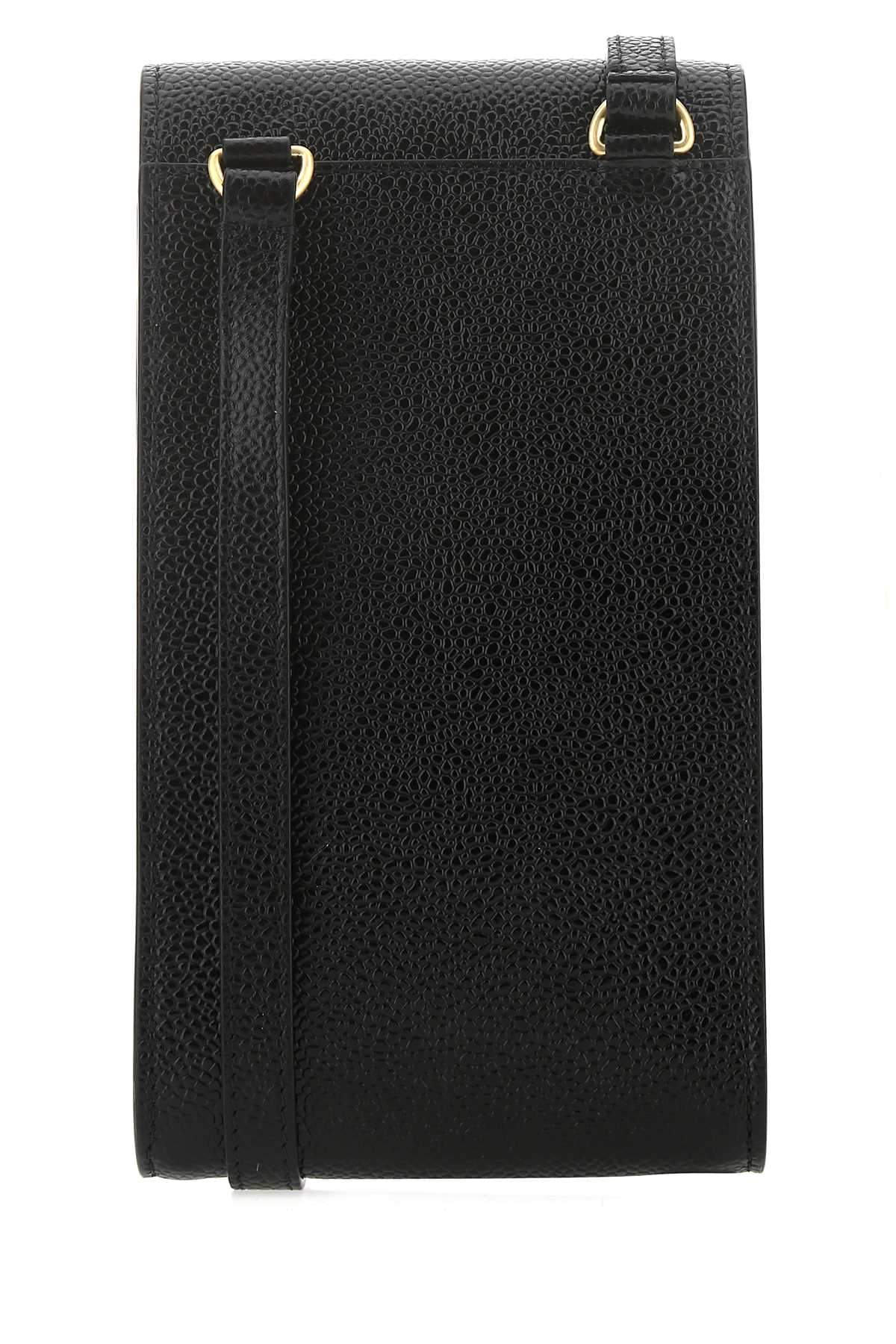 Thom Browne Men Black Leather Phone Holder DestGlow