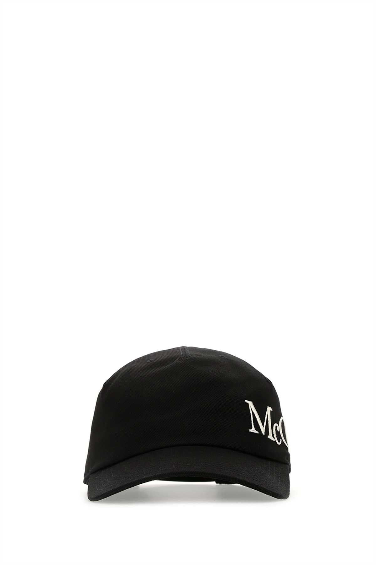 Alexander Mcqueen Men Black Gabardine Baseball Cap by Luosophy