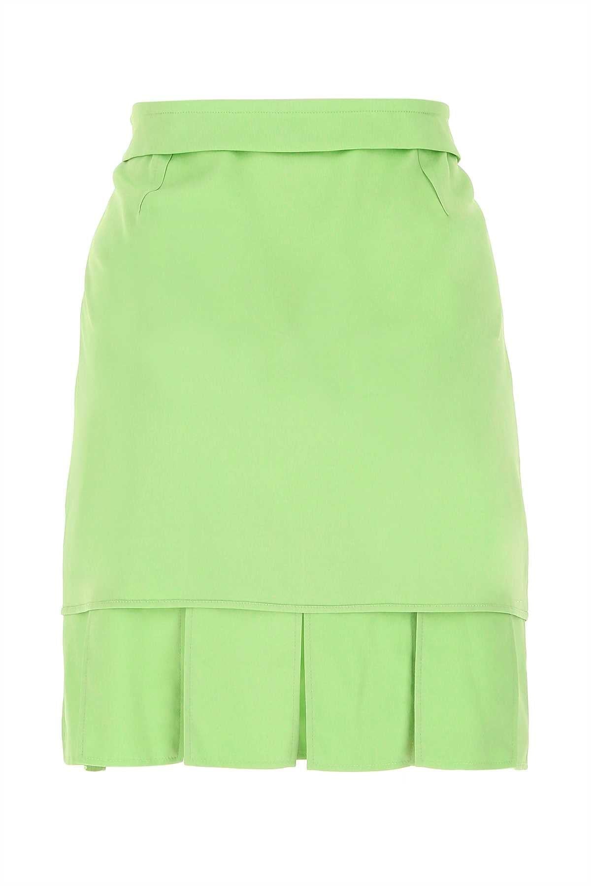 Bottega Veneta Women Pastel Green Stretch Viscose Miniskirt DestGlow