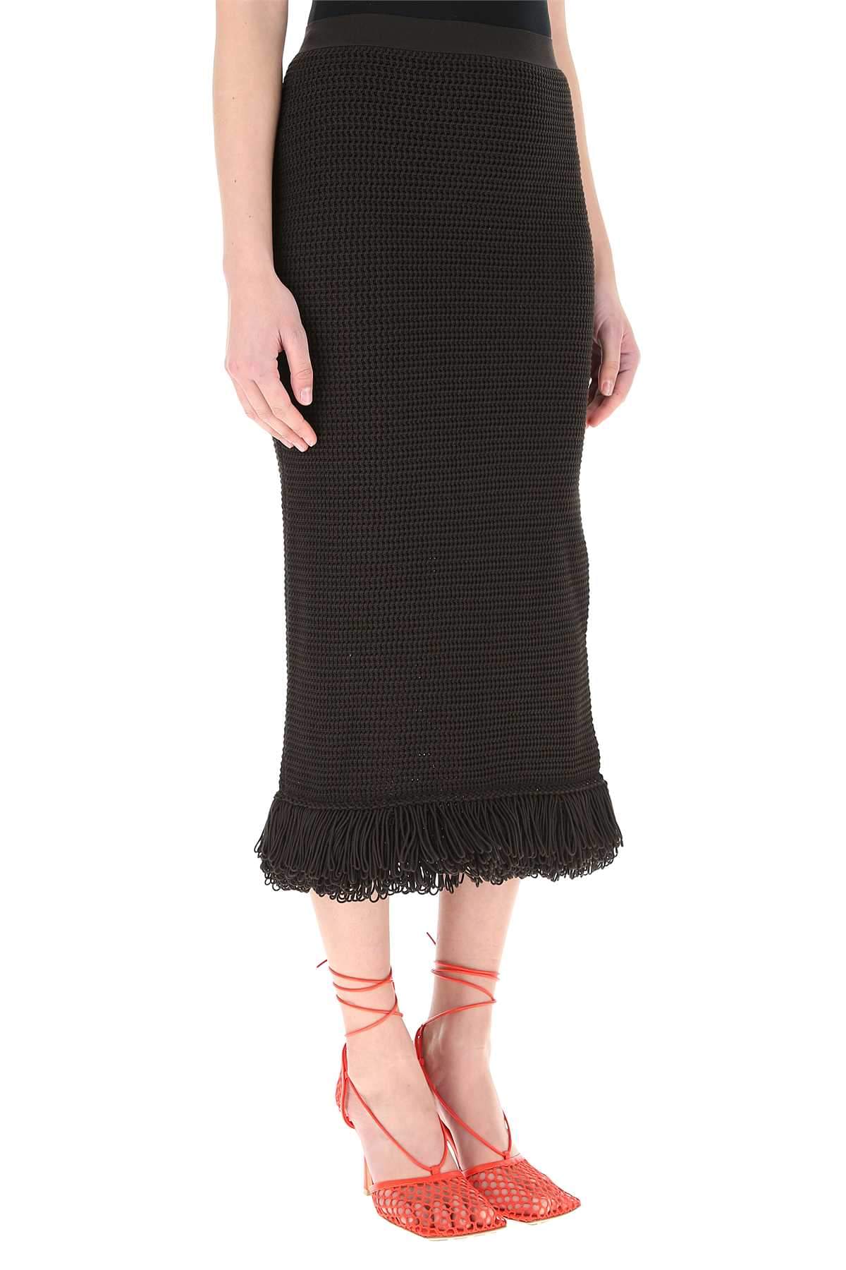 Bottega Veneta Women Dark Brown Cotton Skirt DestGlow