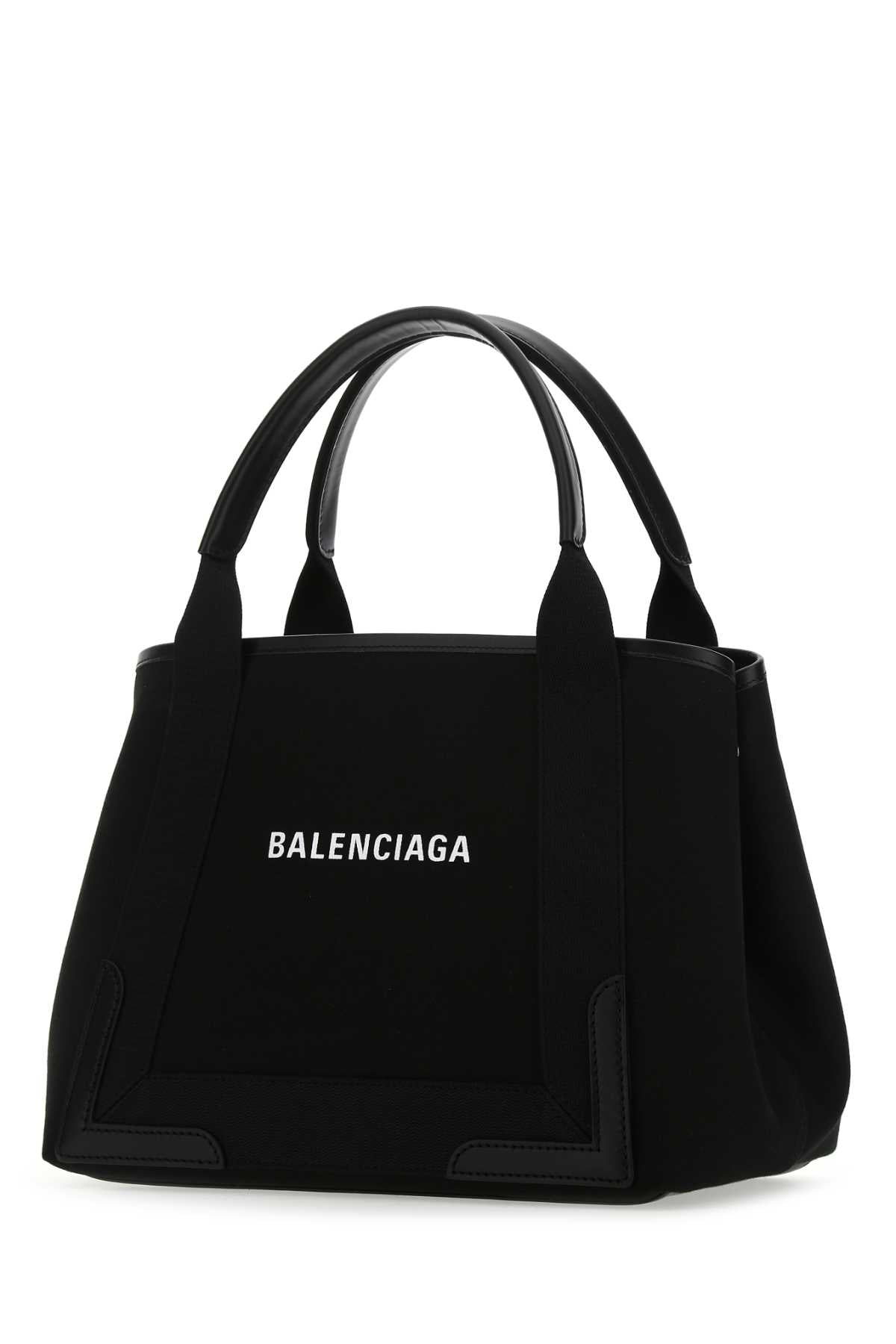 Balenciaga Women Black Canvas Small Cabas Navy Handbag by Luosophy