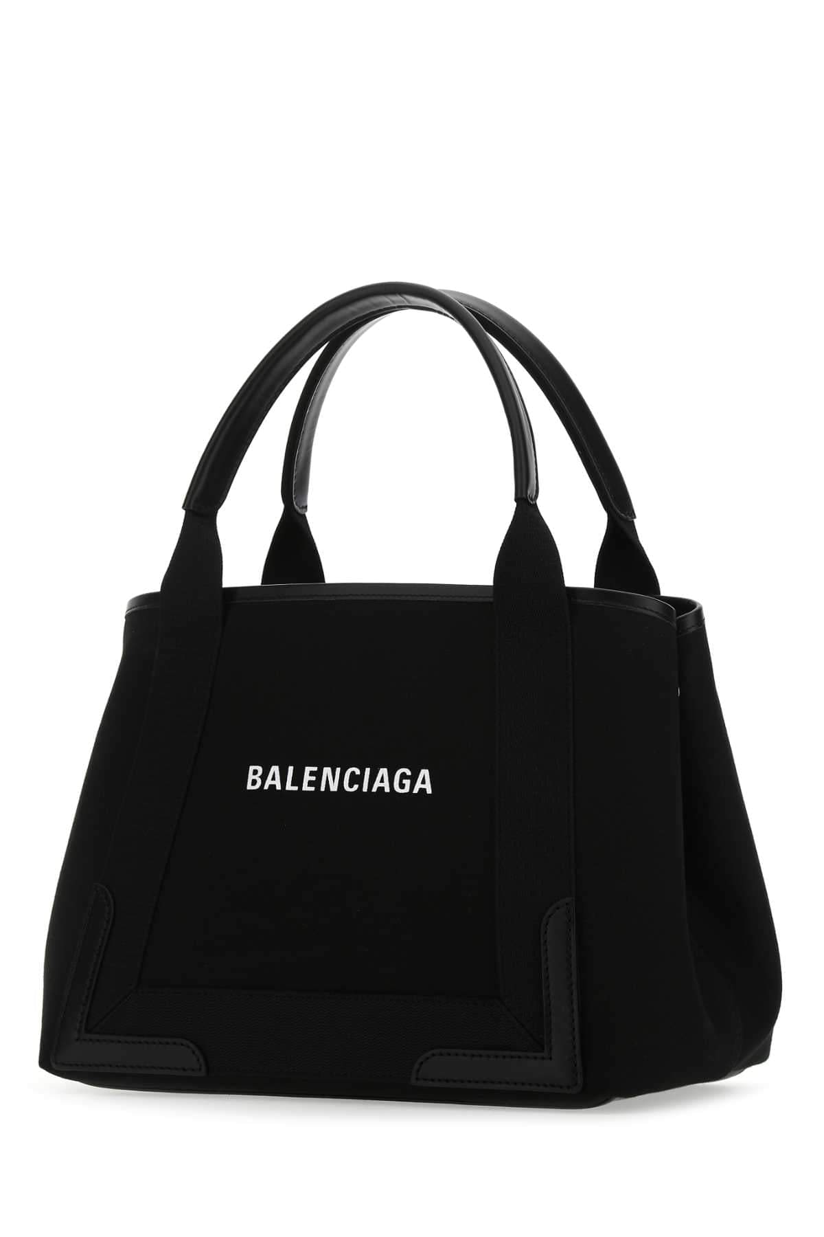 Balenciaga Women Black Canvas Small Cabas Navy Handbag DestGlow
