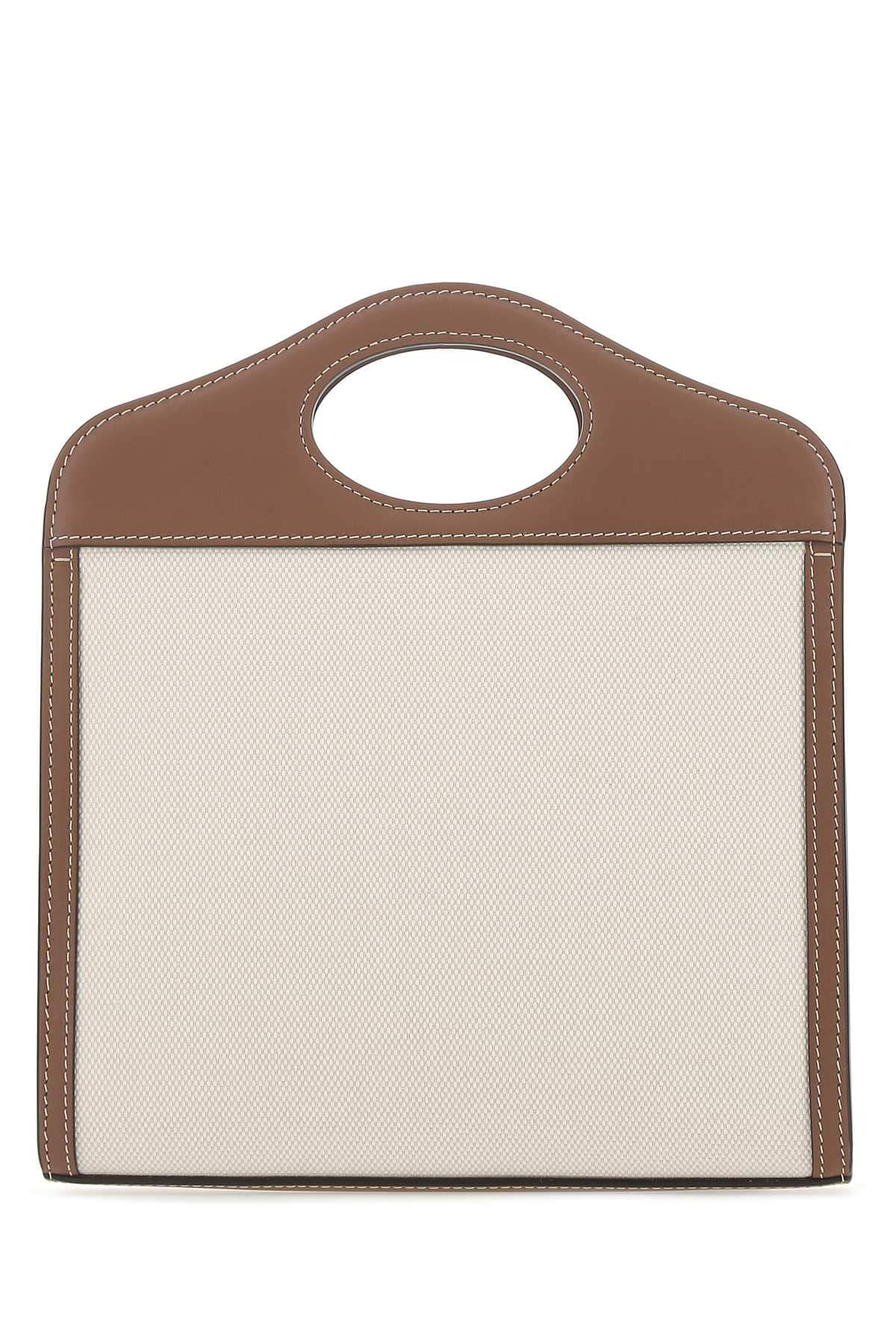 Burberry Women Two-Tone Canvas And Leather Mini Pocket Handbag DestGlow