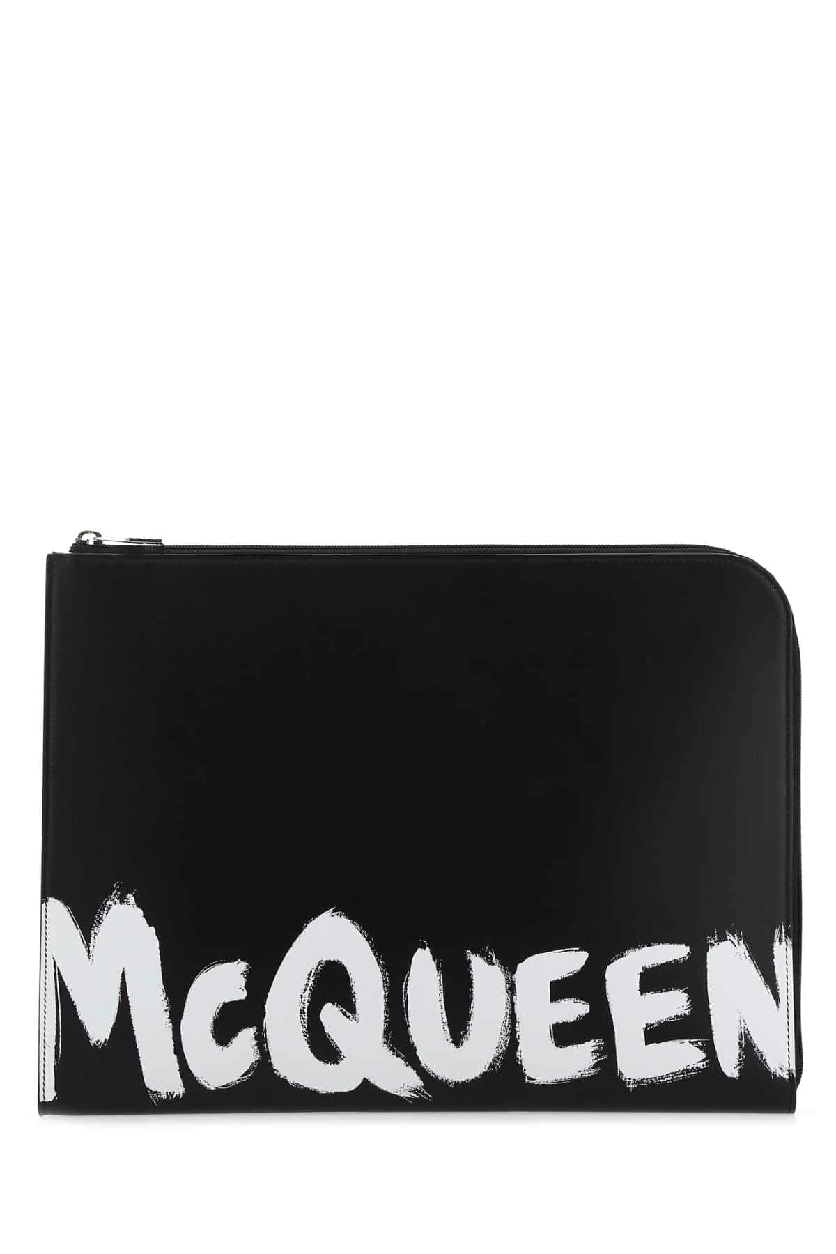 Alexander Mcqueen Men Black Leather Document Holder DestGlow