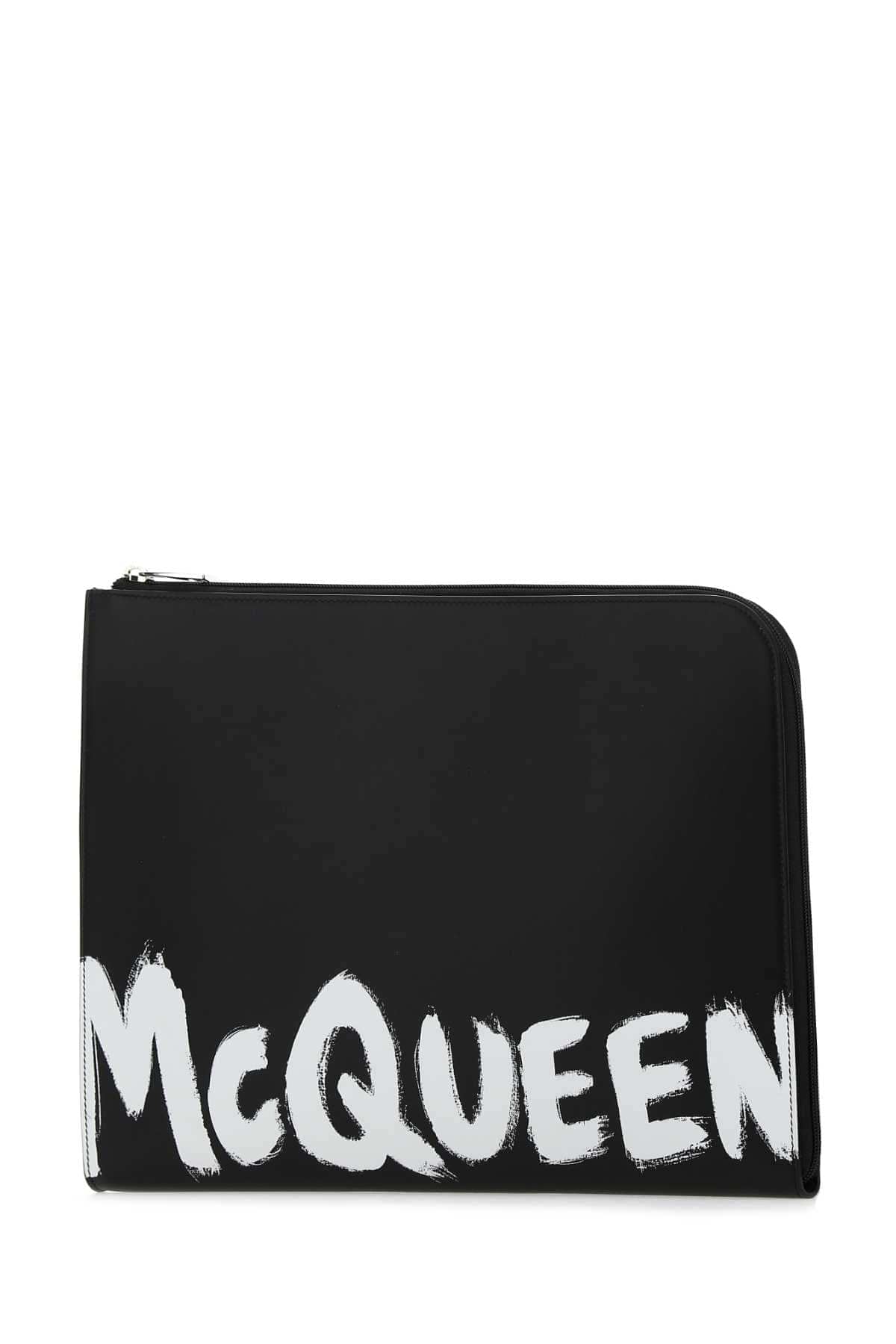 Alexander Mcqueen Men Black Leather Document Holder DestGlow