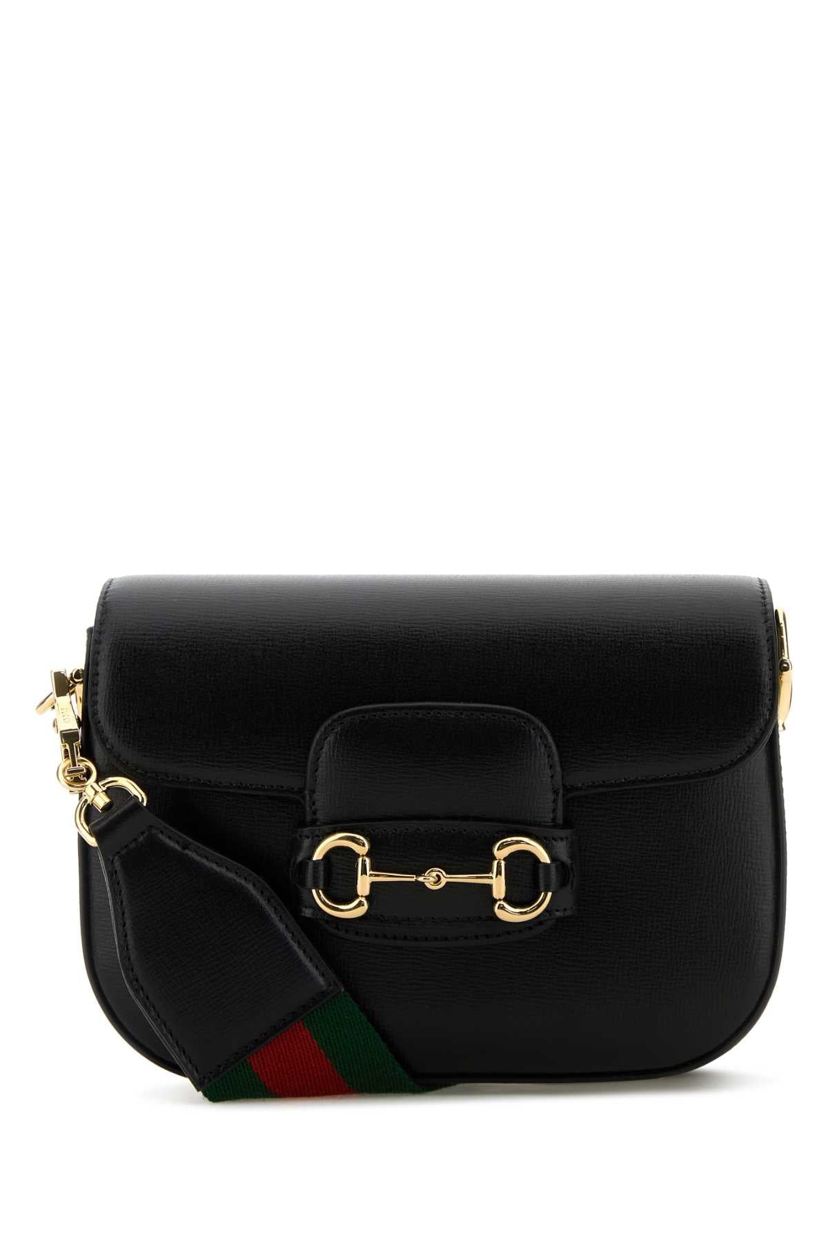 Gucci Women Black Leather Mini Horsebit 1955 Crossbody Bag DestGlow