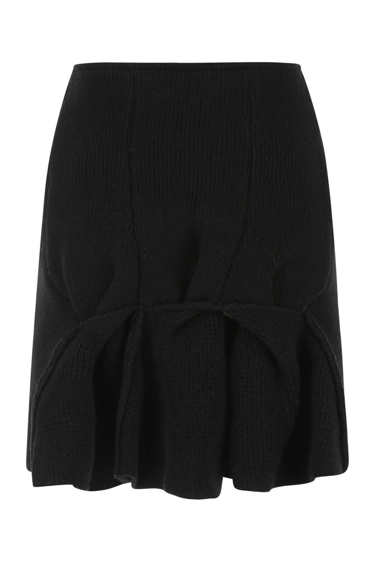 Bottega Veneta Women Black Wool Blend Skirt DestGlow