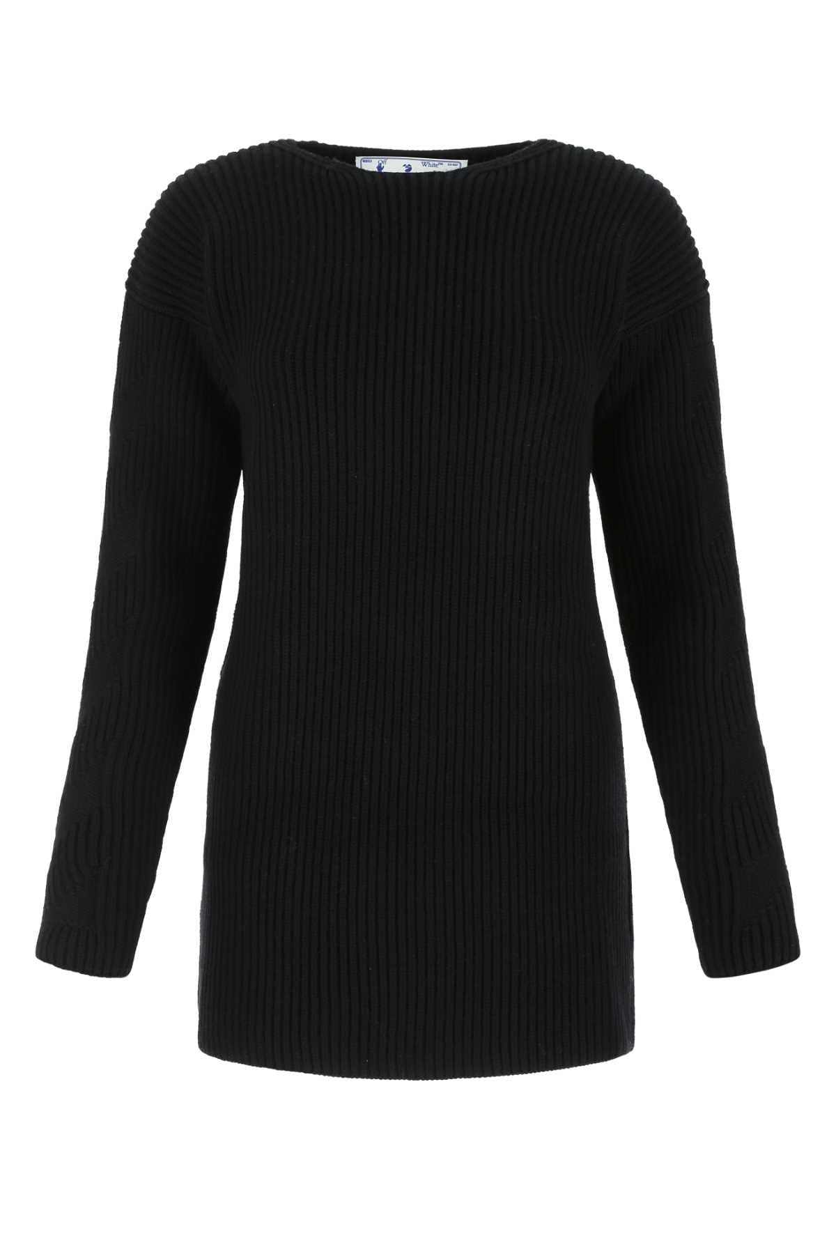 Off White Women Black Wool Sweater DestGlow