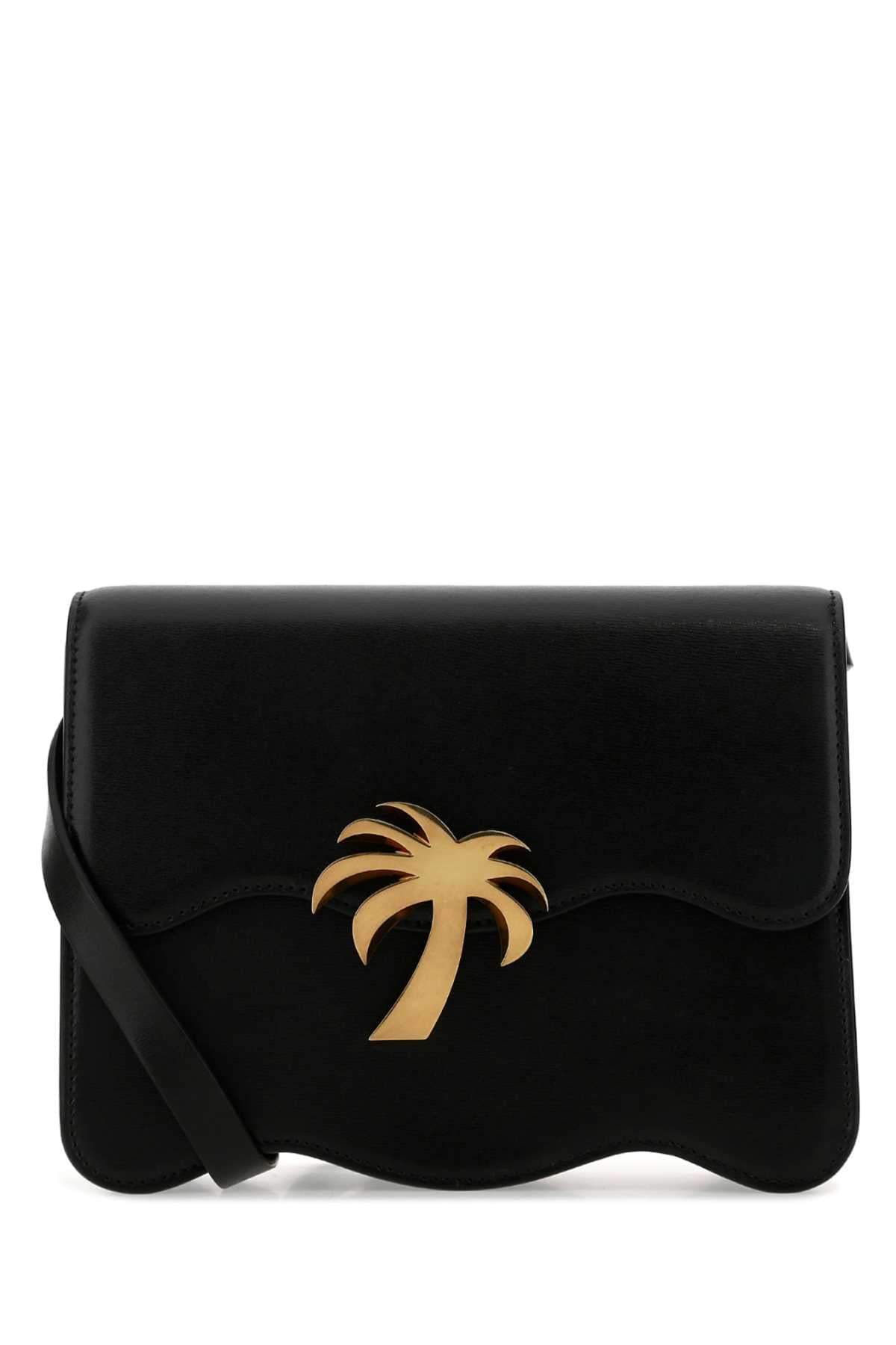 Palm Angels Women Black Leather Palm Beach Crossbody Bag DestGlow