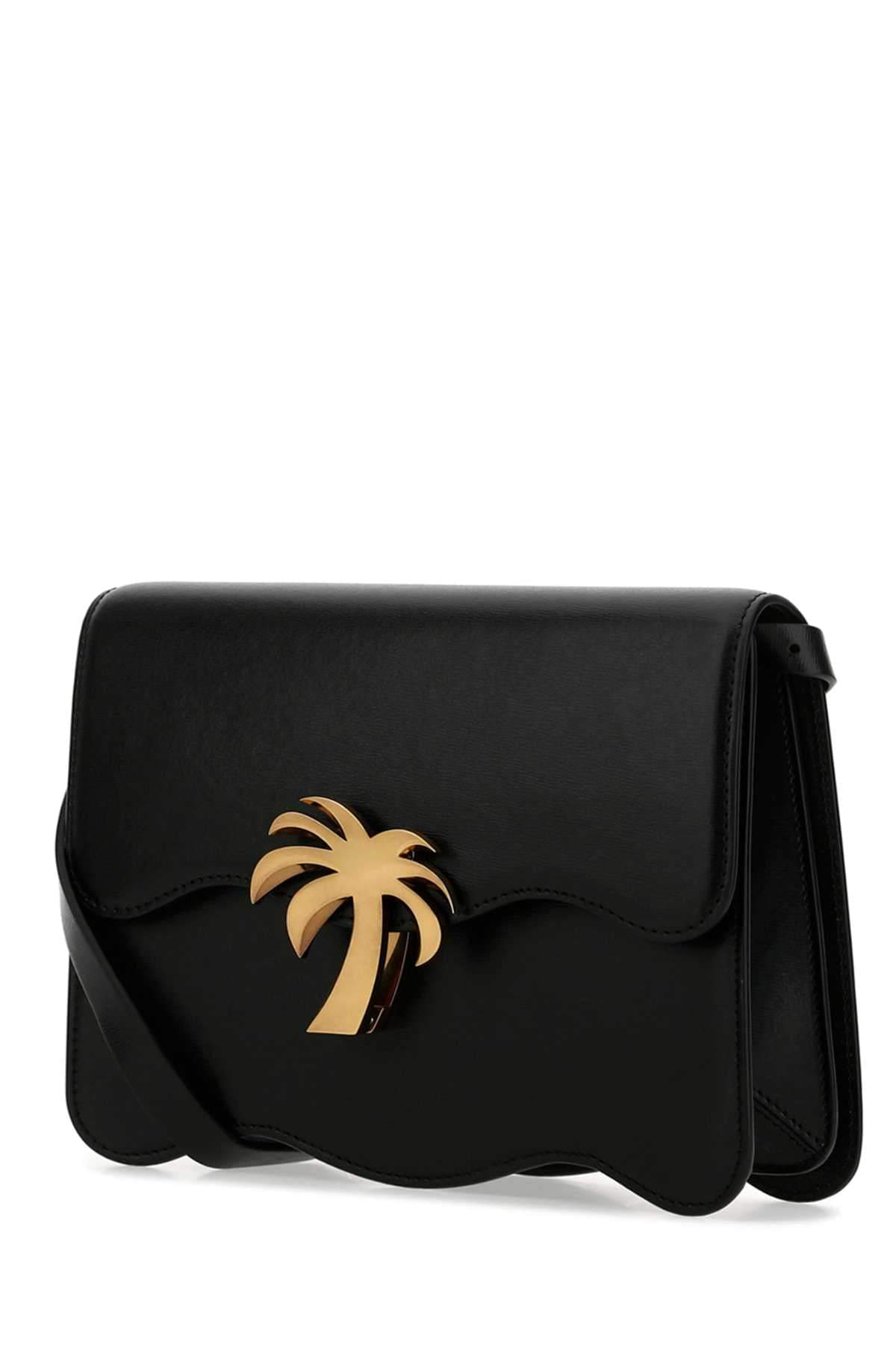 Palm Angels Women Black Leather Palm Beach Crossbody Bag DestGlow