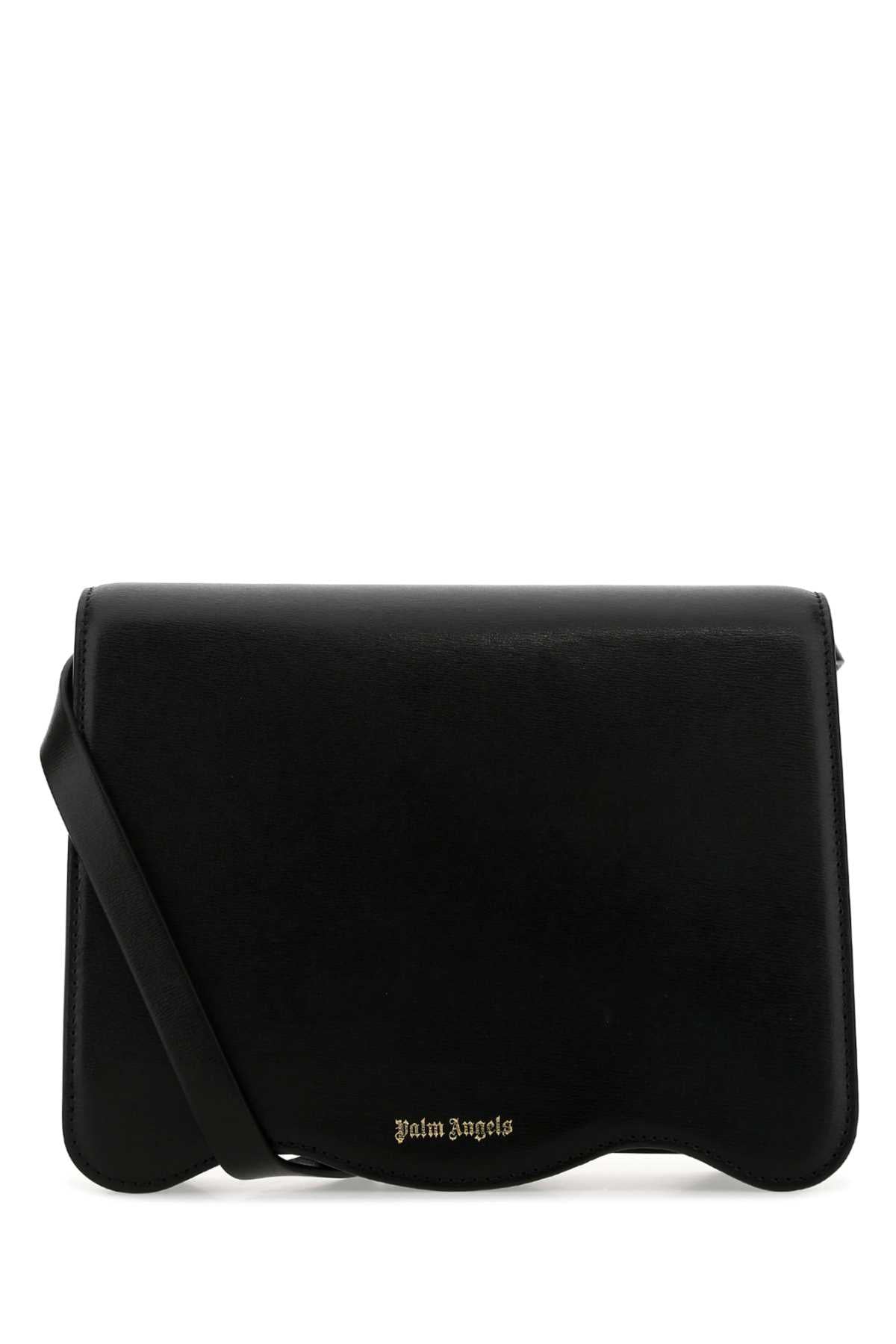 Palm Angels Women Black Leather Palm Beach Crossbody Bag by Luosophy