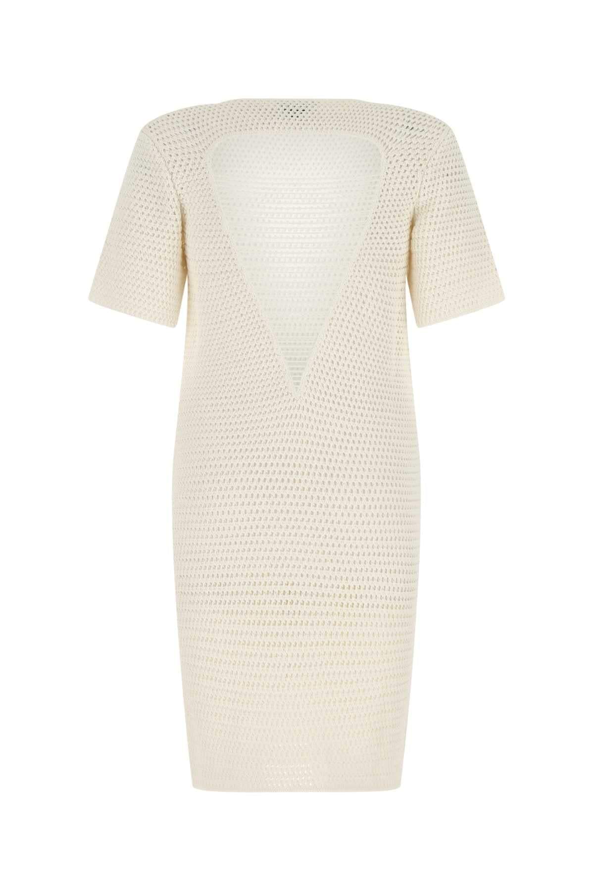 Bottega Veneta Women Ivory Crochet Dress DestGlow